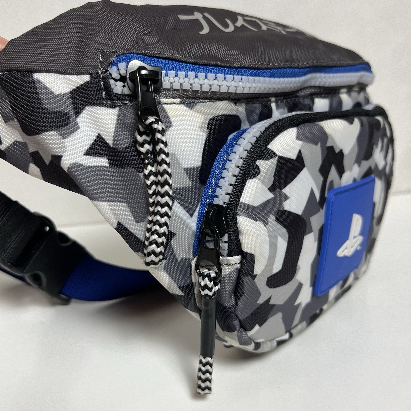 Zara x Sony PlayStation Camouflage Belt Bag Fanny Pack Gray Blue Japanese Gray