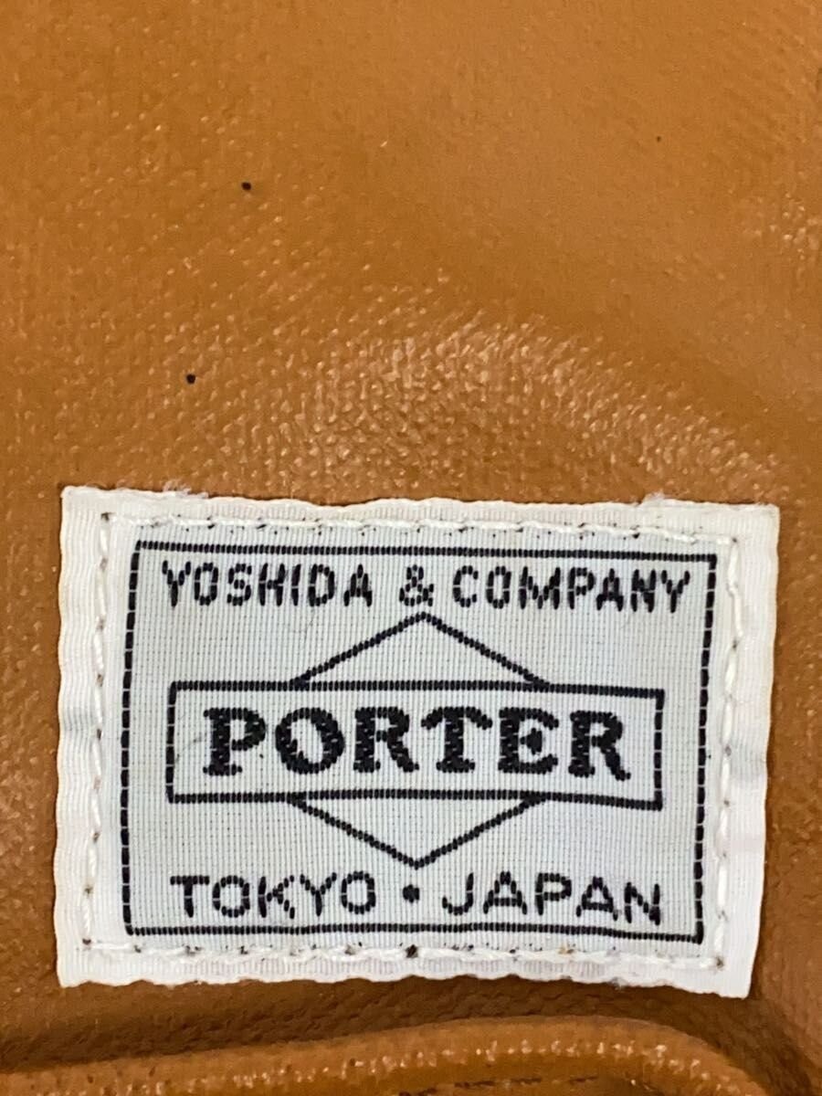 Authentic PORTER Leather Shoulder Bag 29cm High Camel Unlined Simple Design