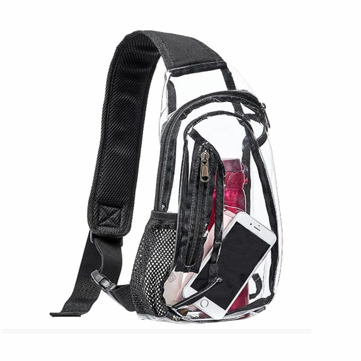 Adjustable Clear PVC Sling Bag Transparent Stadium Shoulder Crossbody Backpack