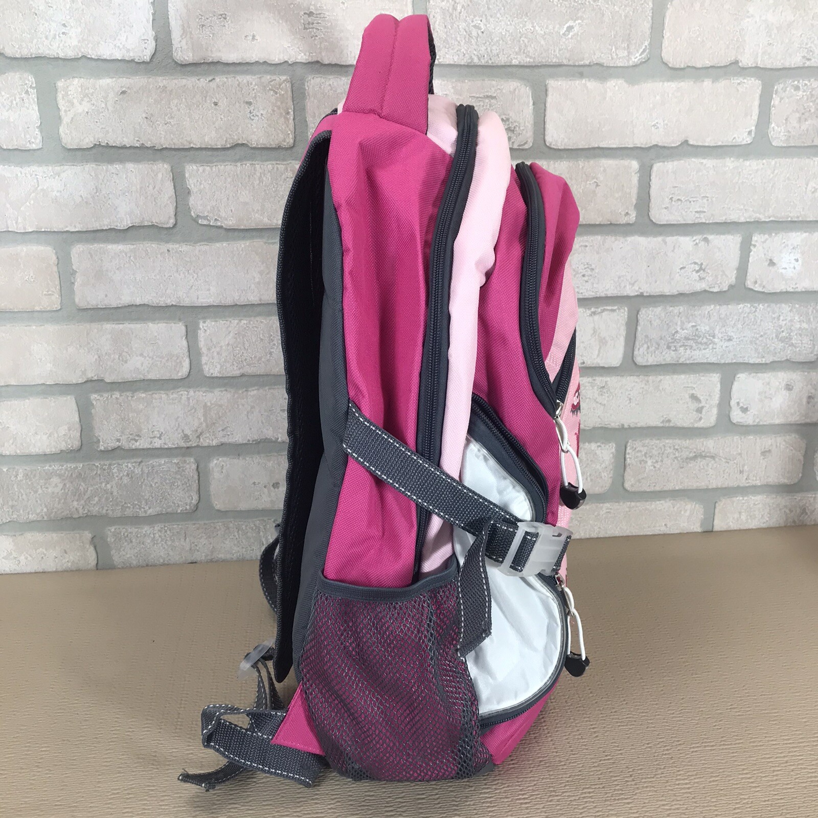 Athletech Pink Backpack Embroidered Dragon Pockets Water Bottle Pocket