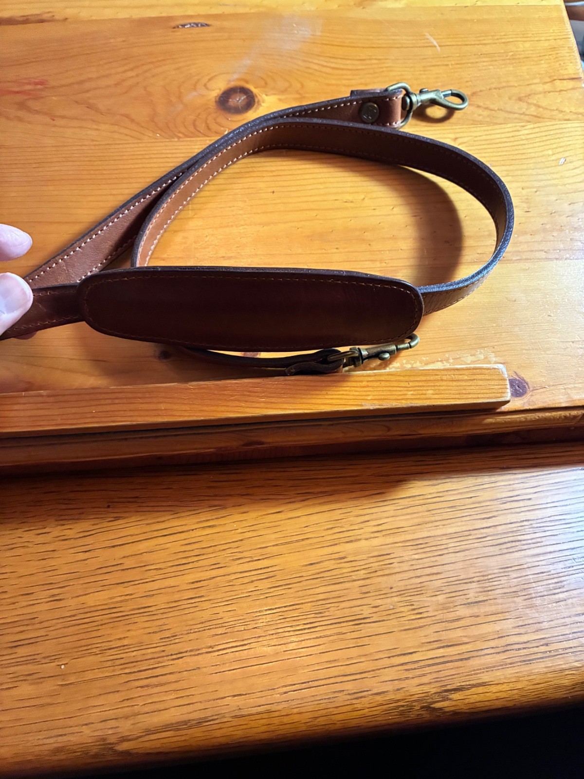 Vintage Genuine Leather Crossbody Strap Replacement, Brass, 39″ Long