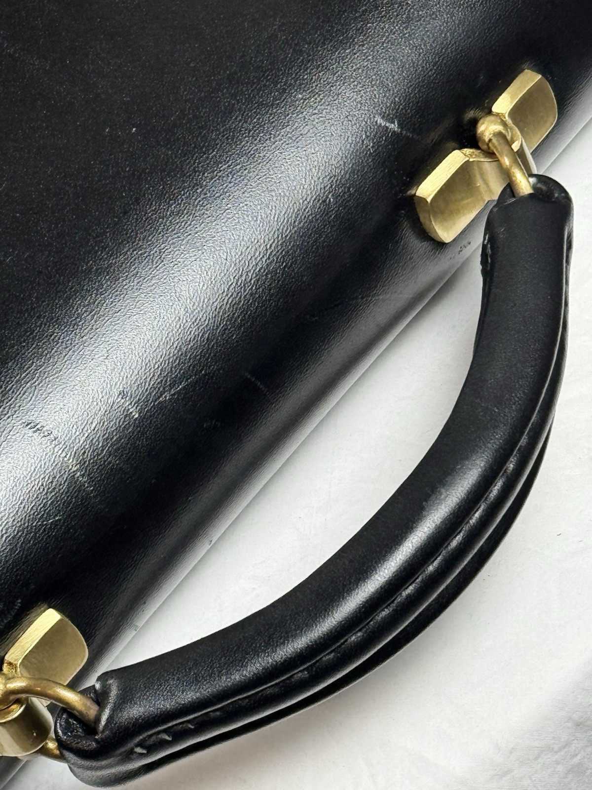 Schlesinger Black Leather Attaché Briefcase Brass Combination Lock Executive