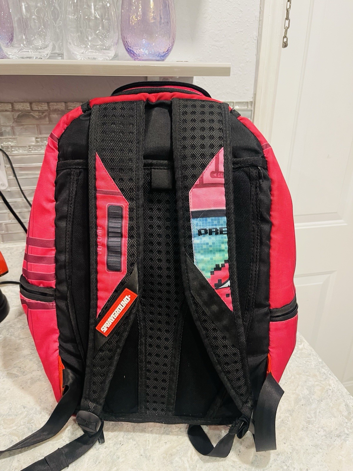 Sprayground Press Start To Play Lips Gamer Pink Backpack Large Zip Limited