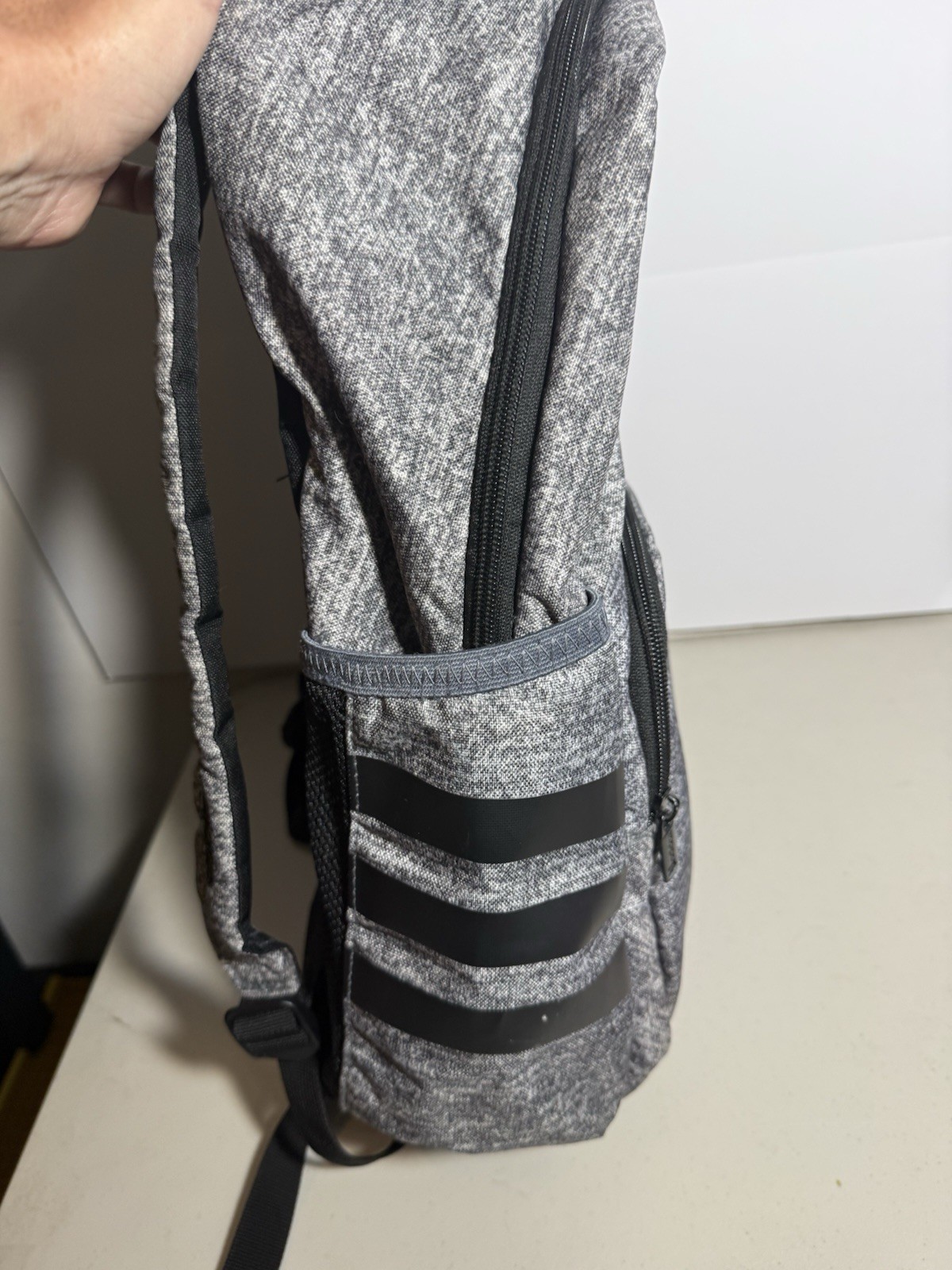 Adidas Classic 3S 4 Backpack Signature 3 Stripes Pockets Black Gray READ