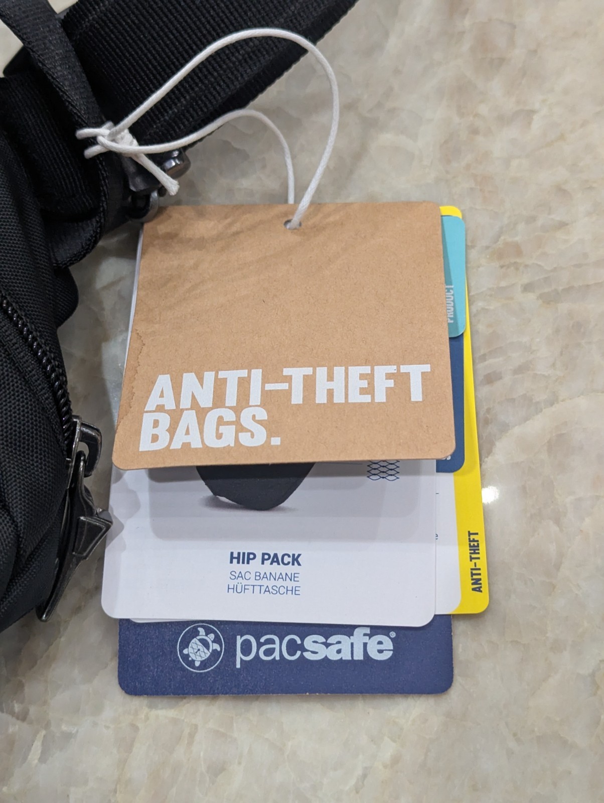 Pacsafe Vibe 100 Anti-Theft Lightweight Hip Pack, Black NWT