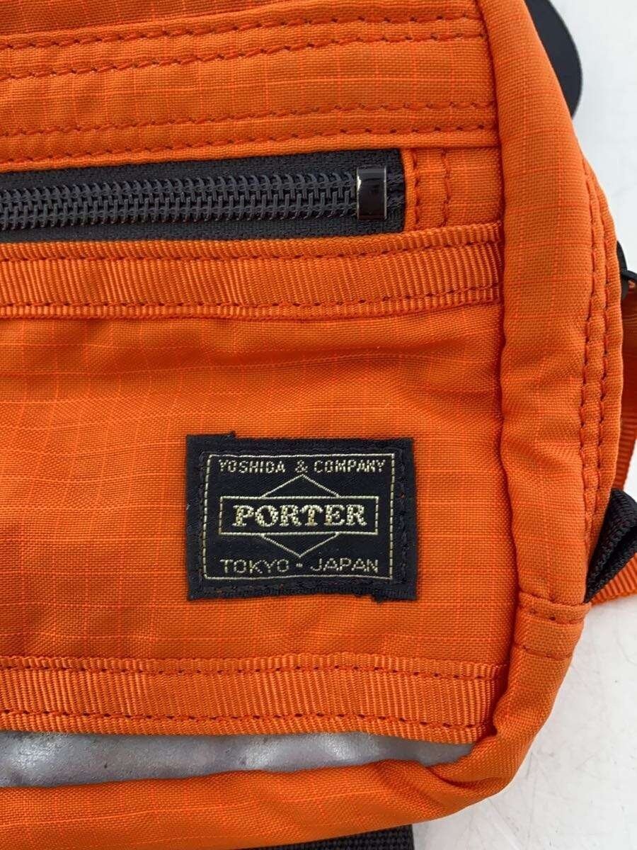 Authentic PORTER Waist Bag Orange 13cm x 22cm Hands-Free Belt Pack