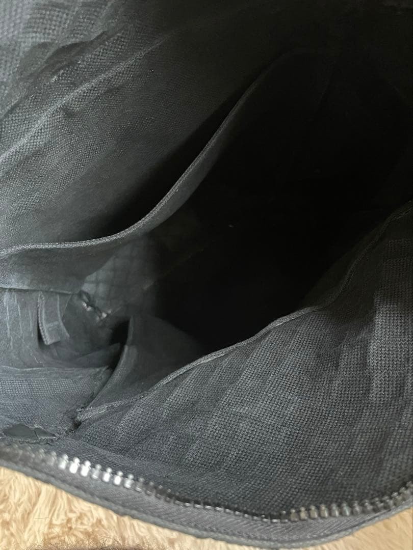 Bottega Veneta Rucksack Backpack Bag Intrecciato Black Leather Used Authentic