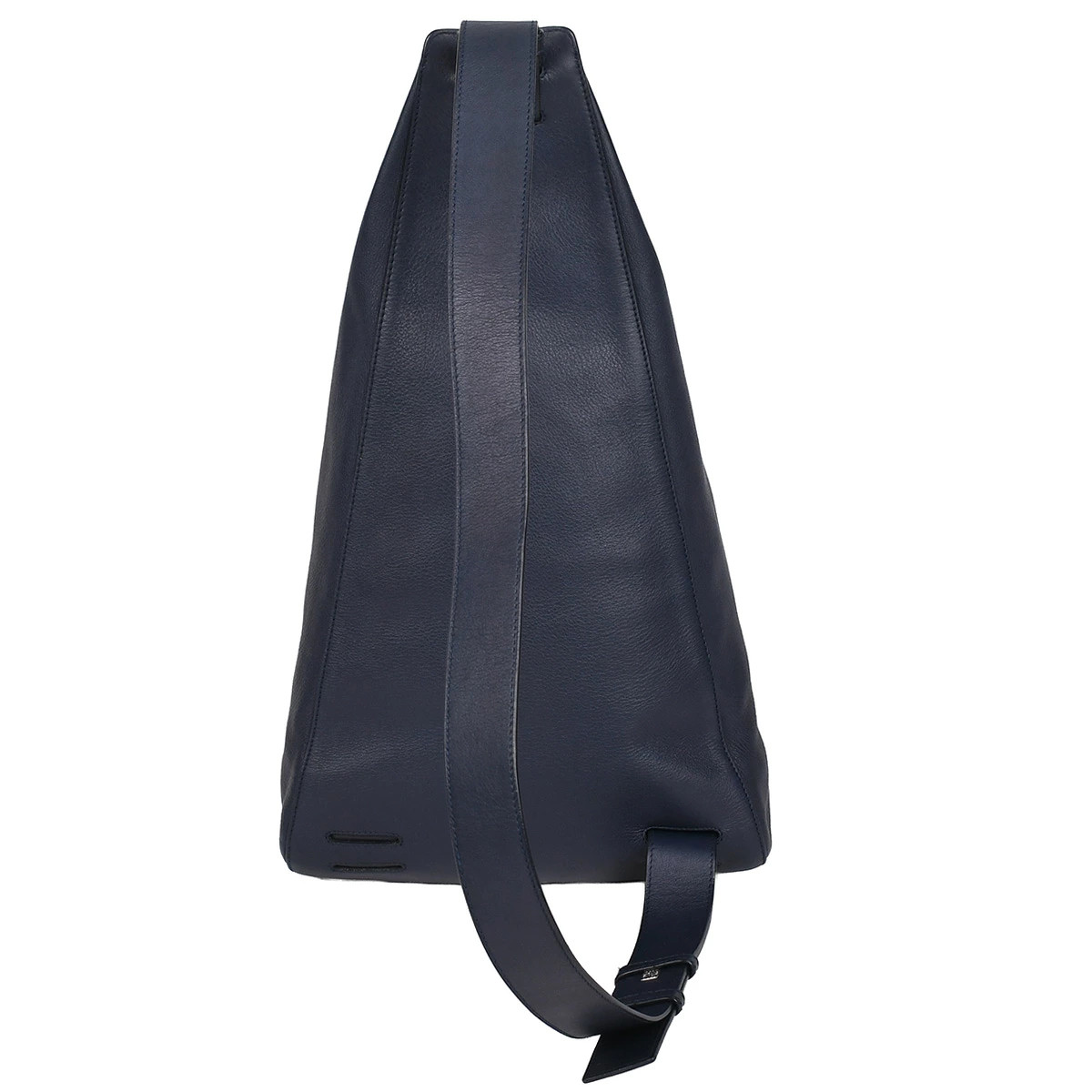 LOEWE Anagram Anton Sling Bag Body Shoulder Leather Navy Blue Silver HW