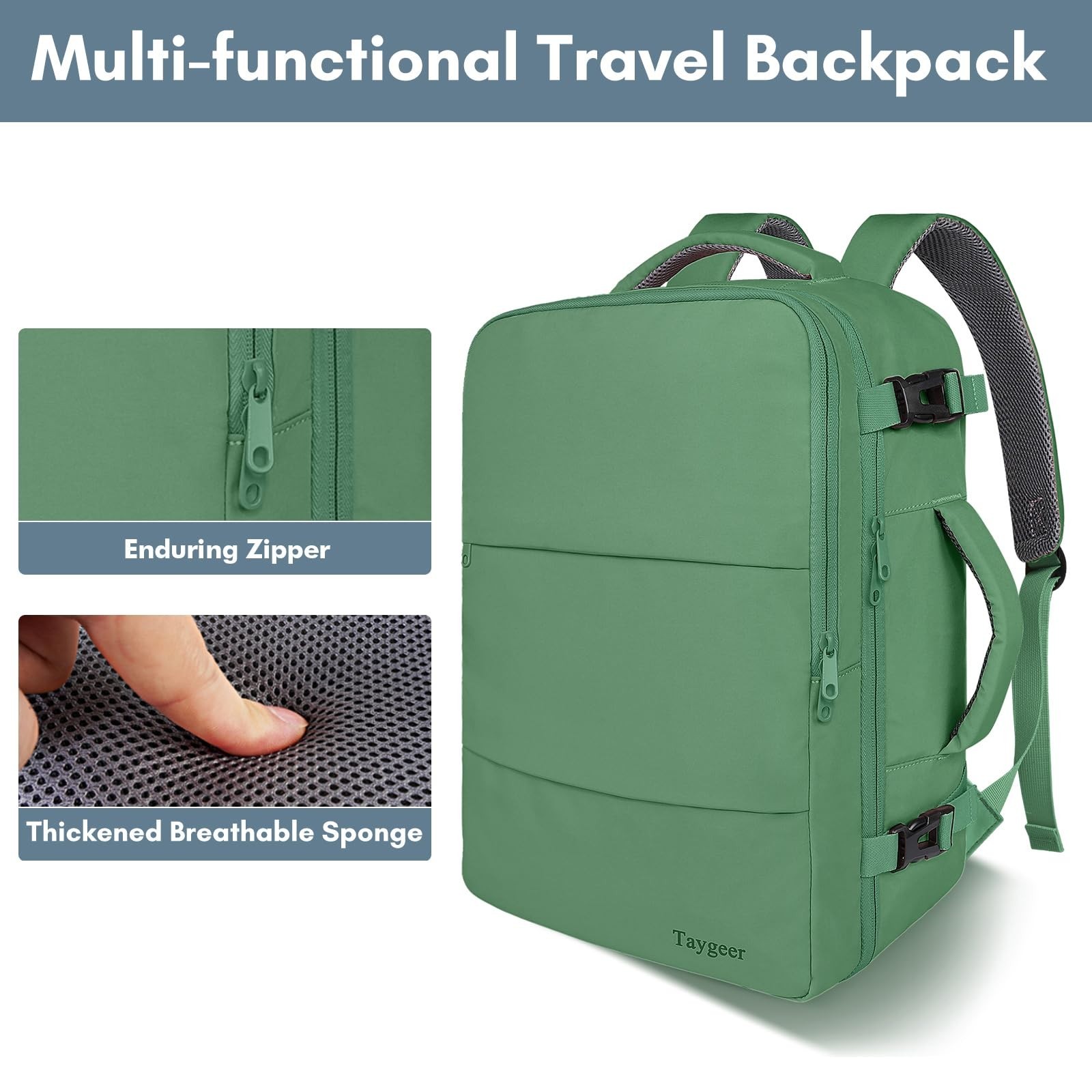 Travel Backpack for Women, TSA Approved Carry-On, 15.6″ Laptop Bag, Shoe Pouch,