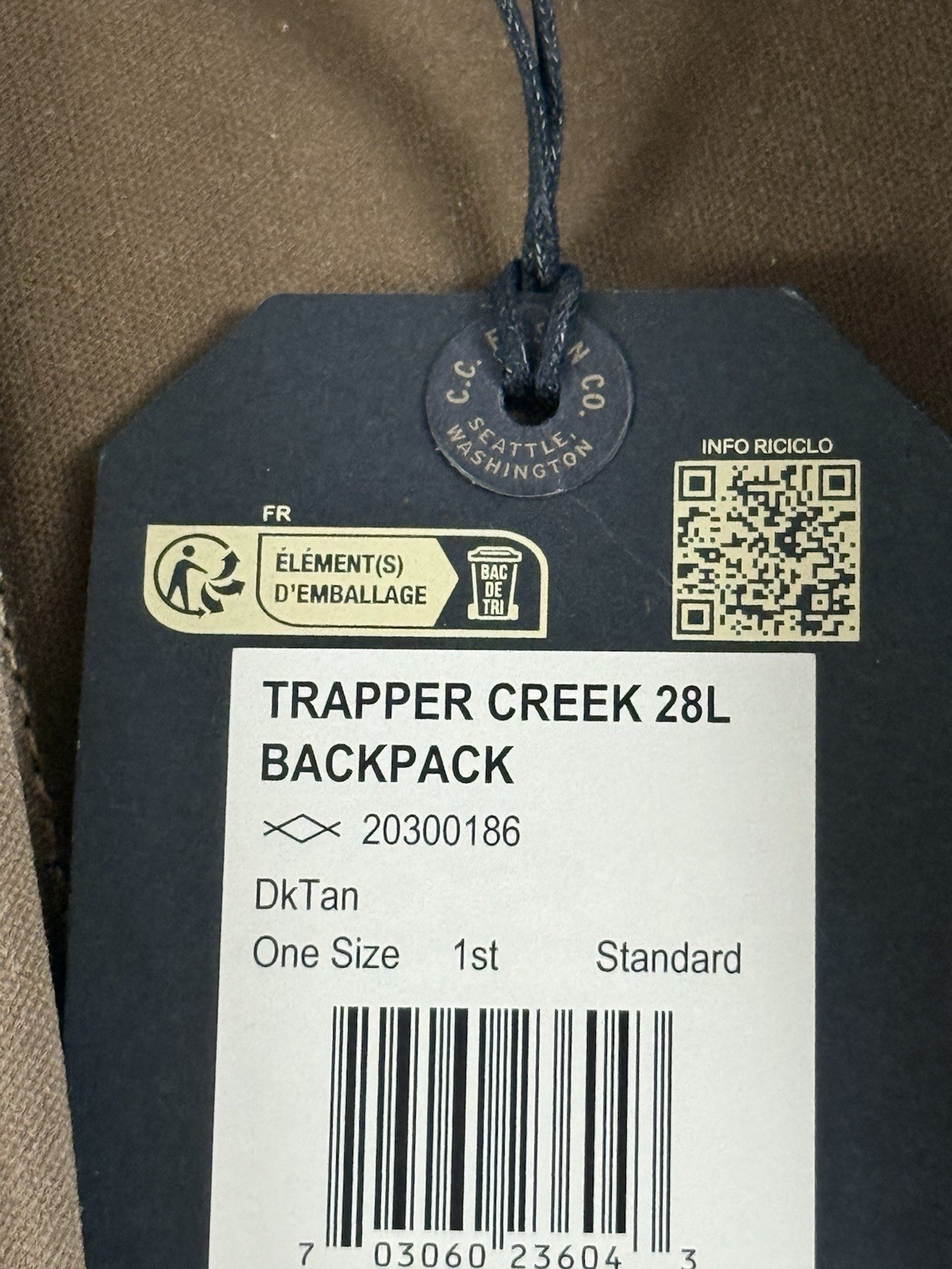 FILSON TRAPPER CREEK 28L BACKPACK DARK TAN NWT