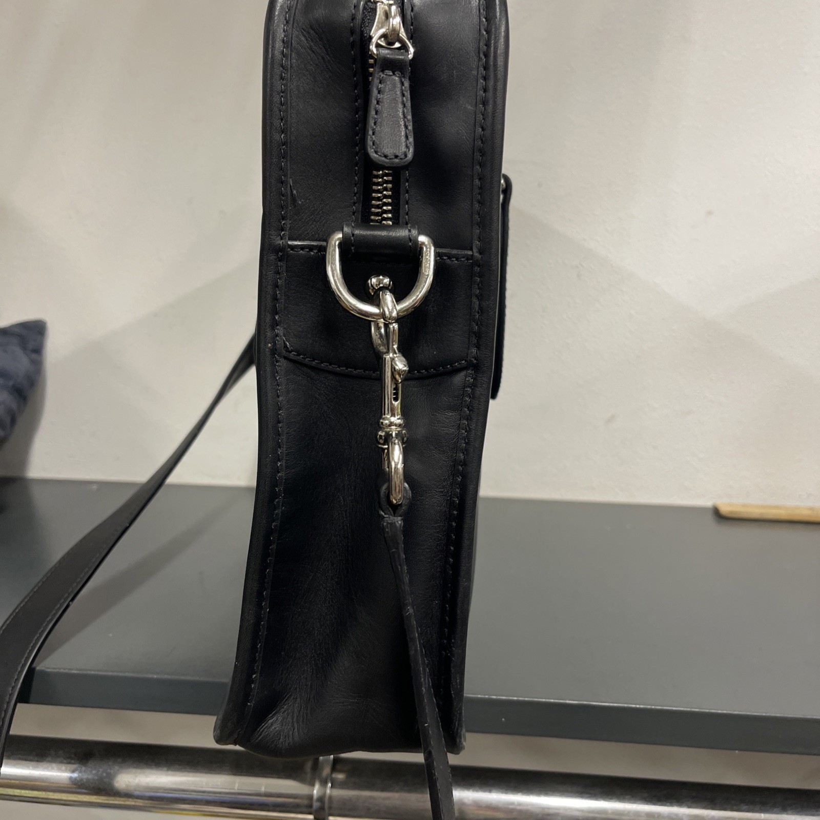 Coach Metropolitan Slim Leather Briefcase Black Crossbody Bag