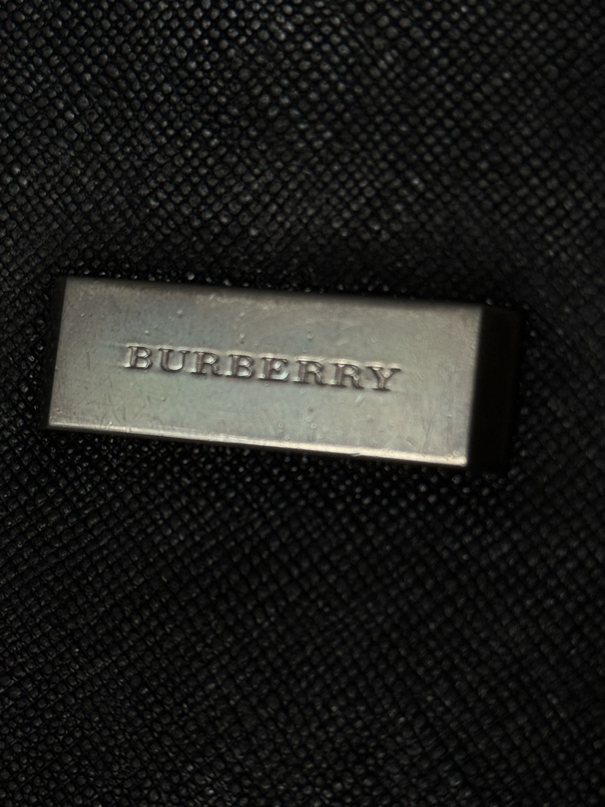 Burberry Black Leather Clutch Pouch Bag Luxury Unisex Authentic