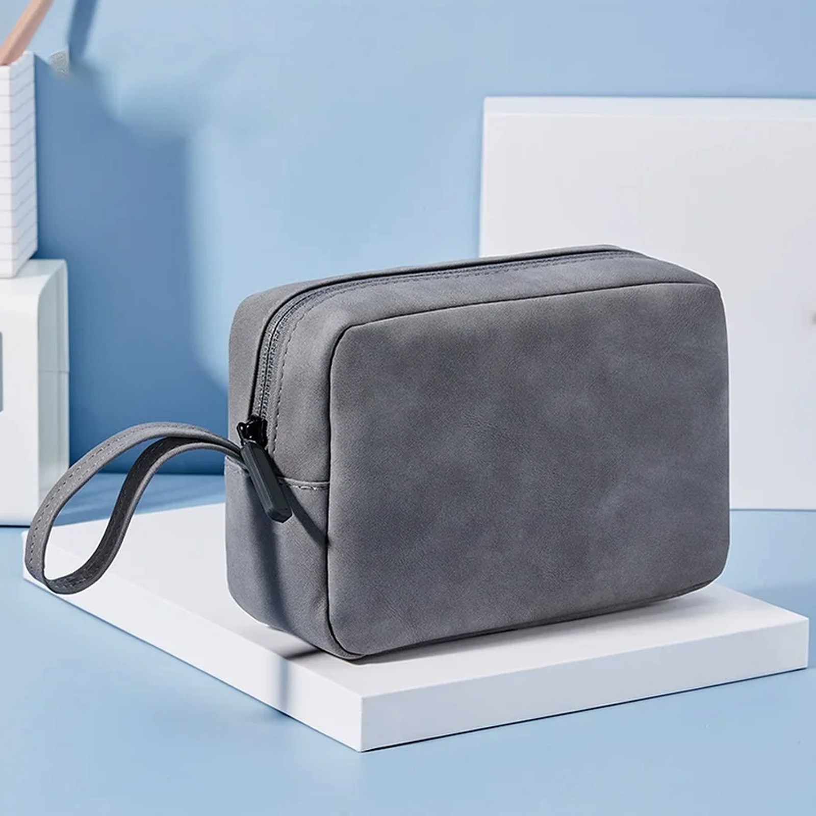 Waterproof Pu Leather Phone Bag For Phone Earphones Power Bank Cable