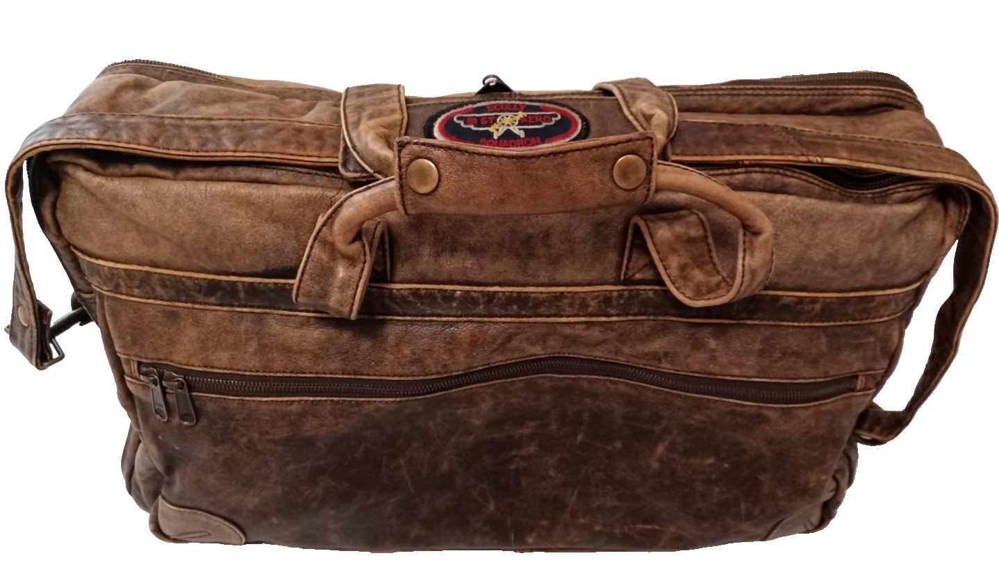 Vintage Scully Squadron Collection Large Distressed Soft Lamb Skin Satchel