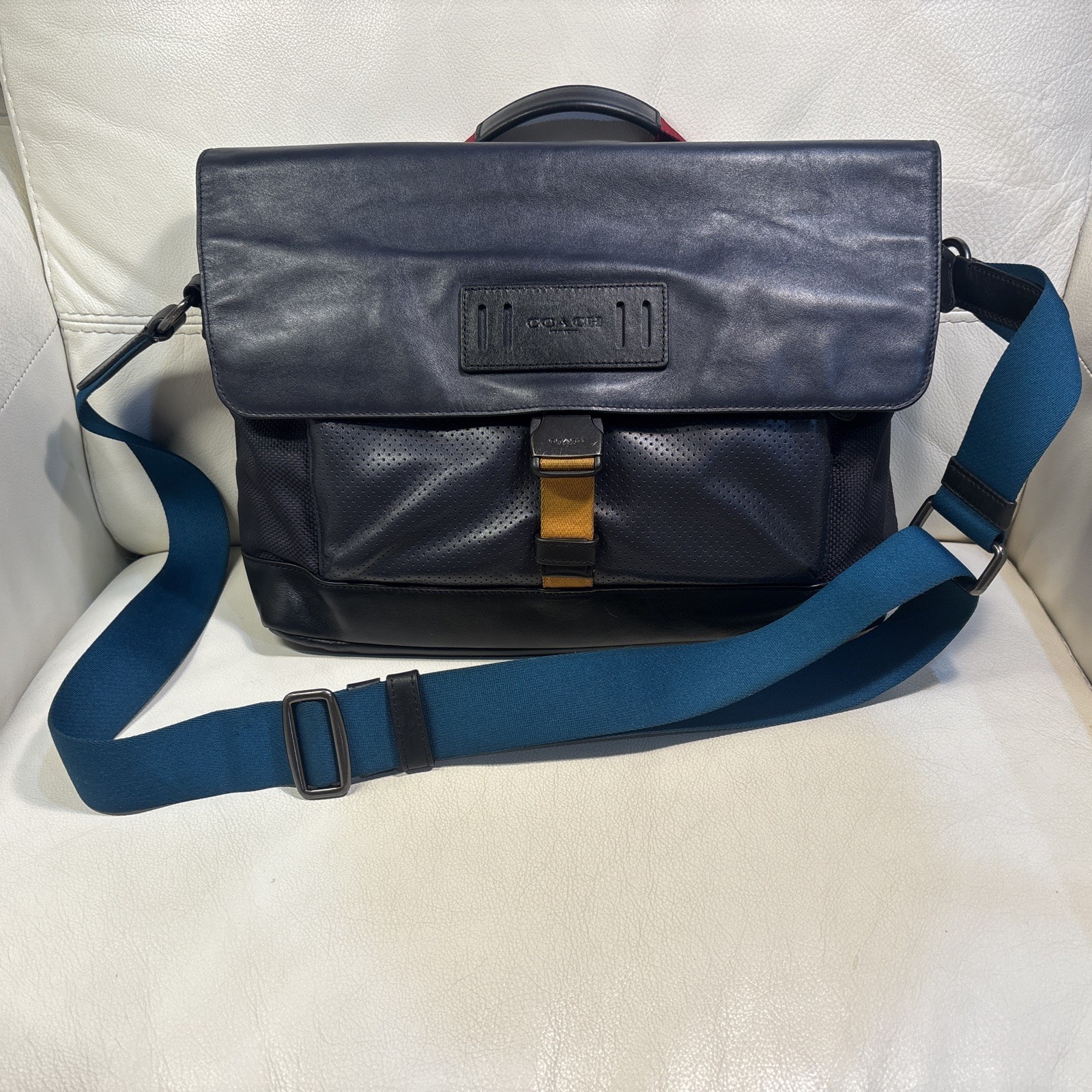 Coach Terrain Bike Bag Black/Blue Leather