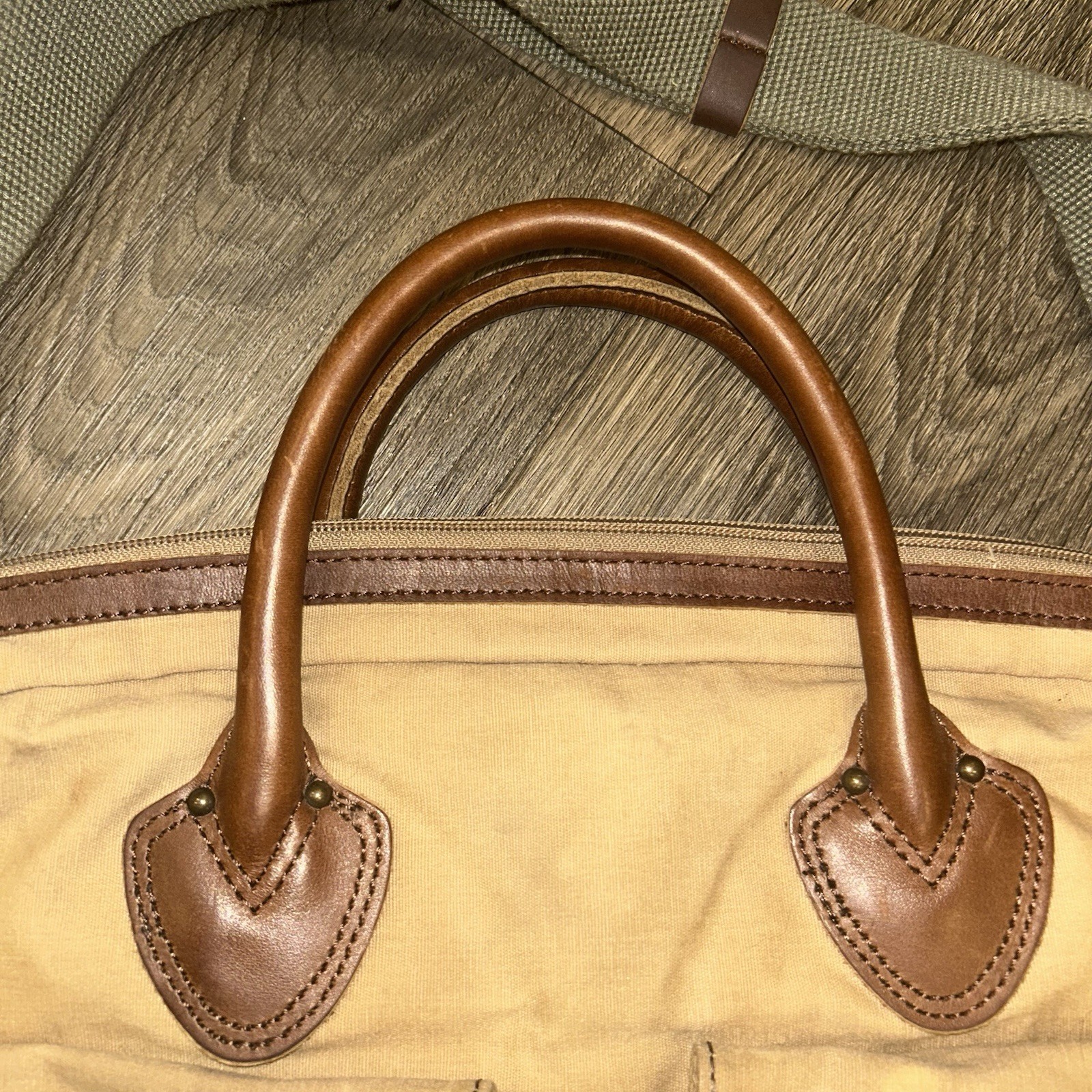 L.L. Bean Heritage Waxed Canvas Leather Messenger Laptop Briefcase Bag