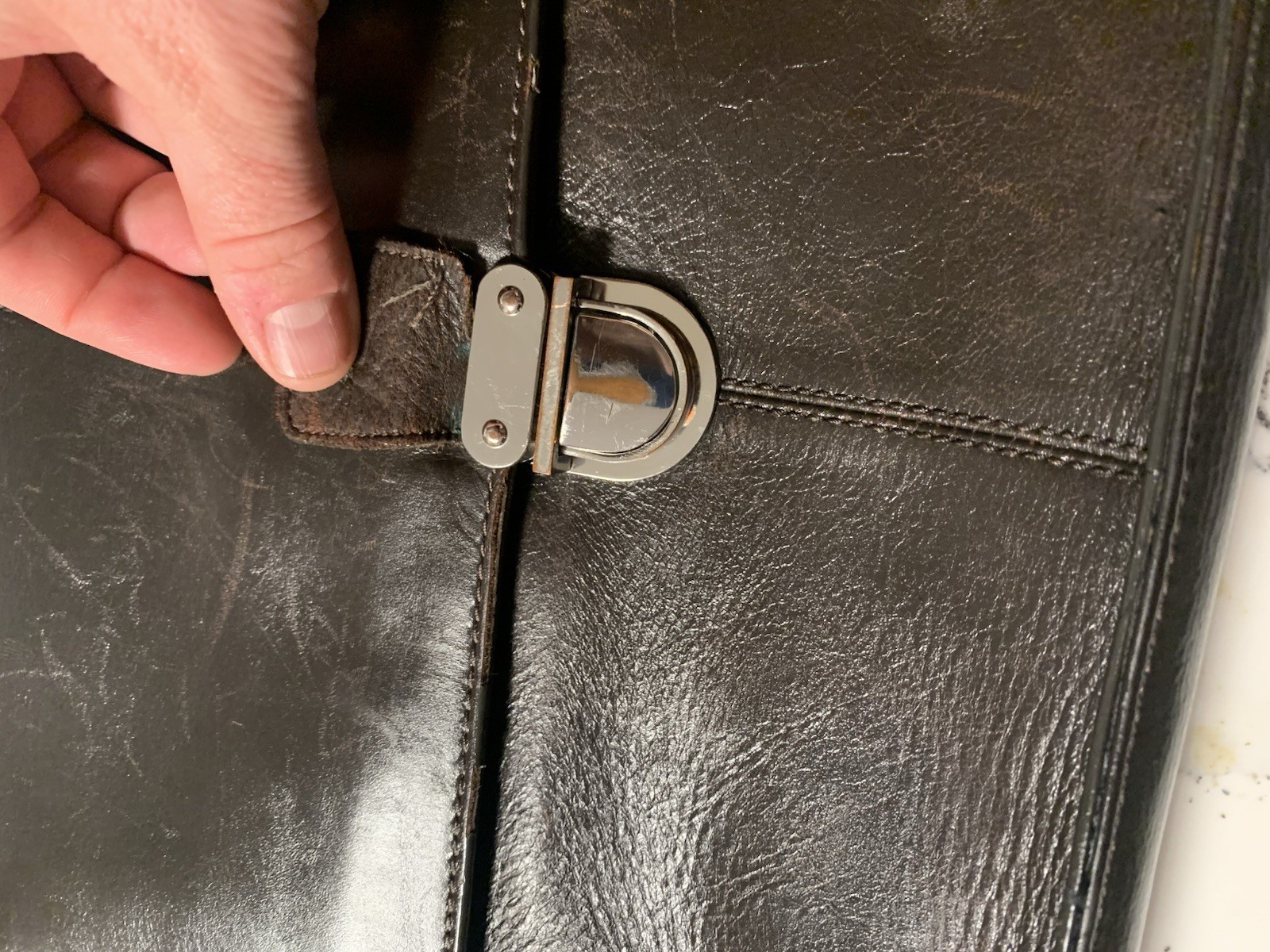 Vintage Cole Haan Dark Brown Briefcase Laptop Bag!