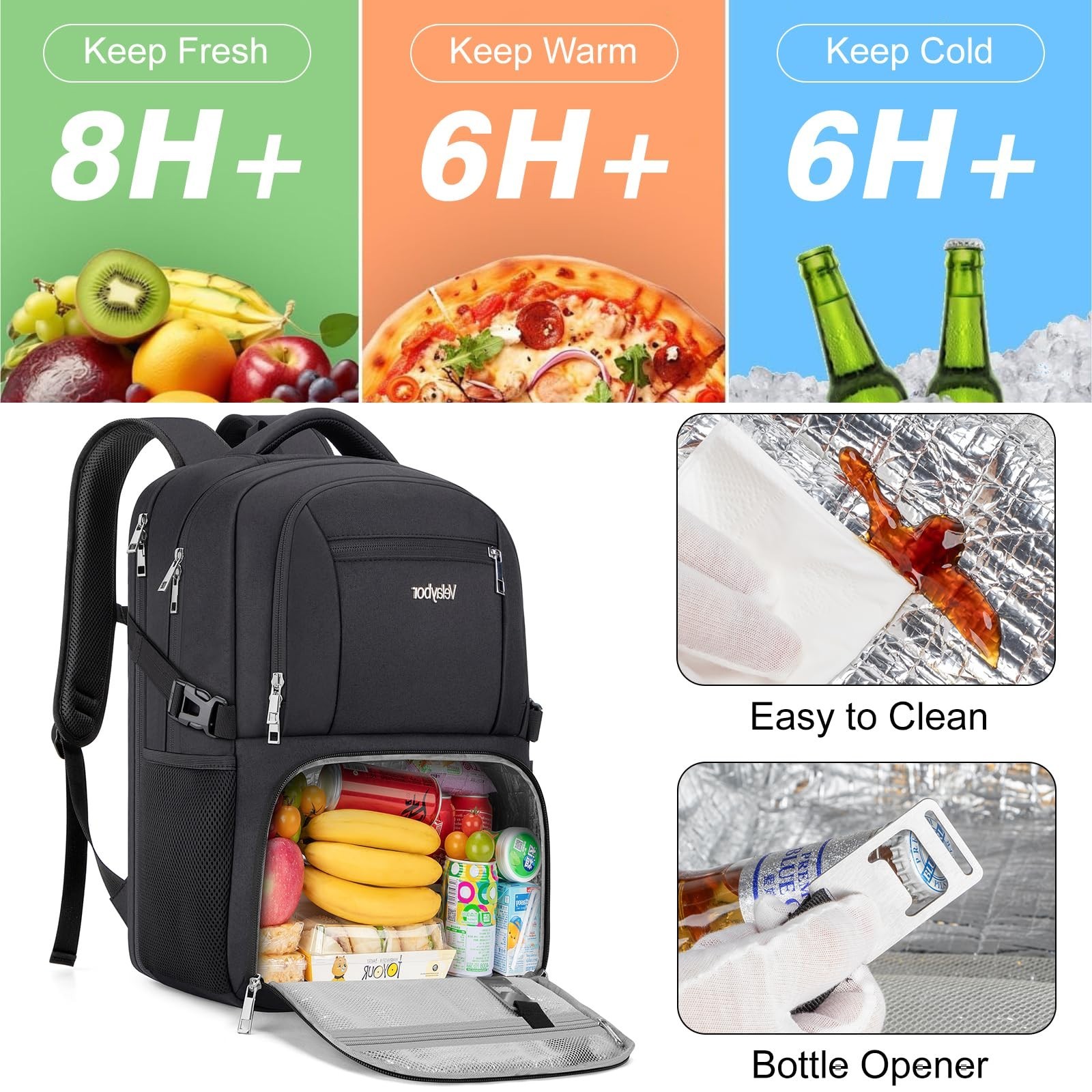 Insulated Lunch Backpack for 17″ Laptop, Water-Resistant Work & Travel Bag, Hiki