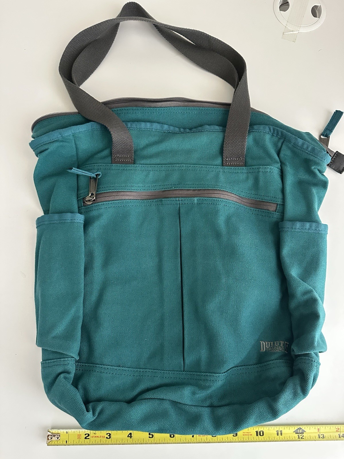 Vintage Duluth Trading Company Blue Multi Pocket Canvas Work Bag