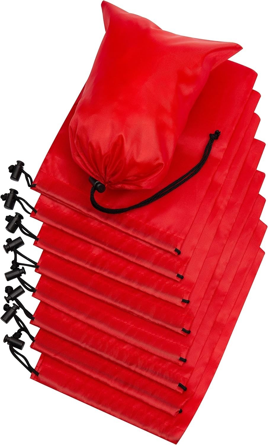 Drawstring Bag – Nylon Cinch and Ditty Stuff Pouch with Toggle (6 X 8-12 Pack, R