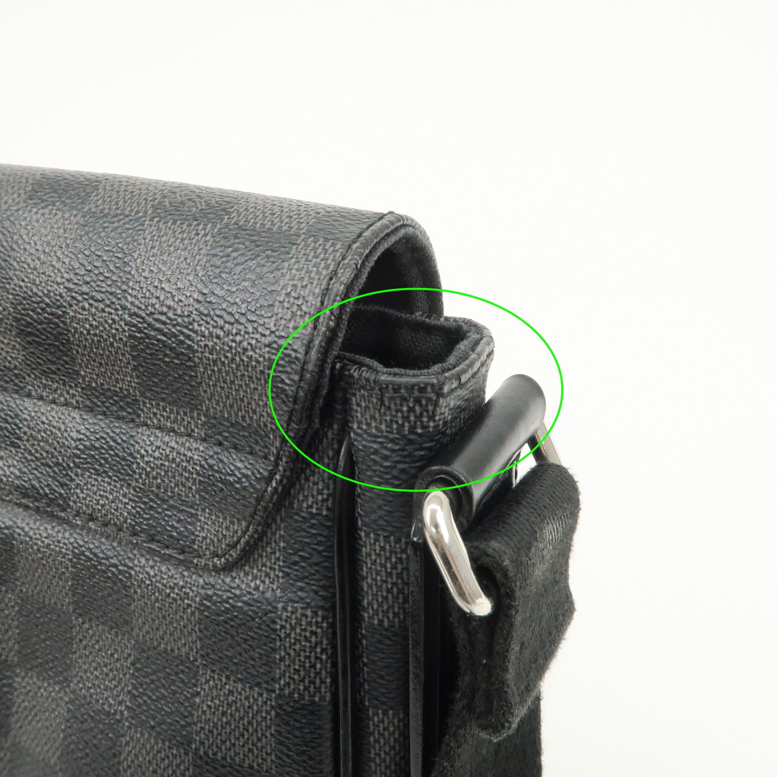 Louis Vuitton Damier Graphite District PM Shoulder Bag Noir N41260 Auth Used F/S