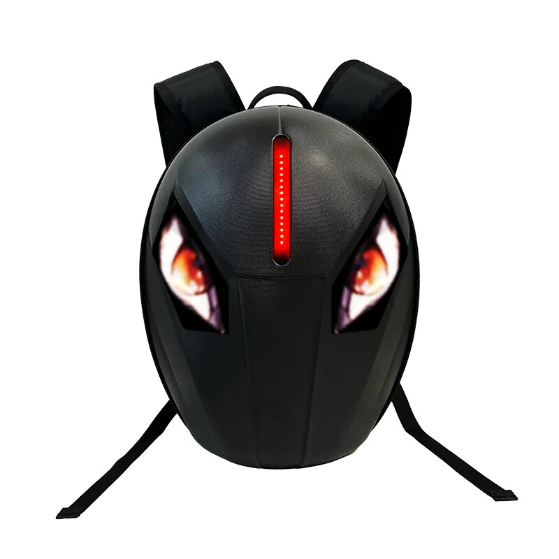 Cycling LED Motorcycle Backpack, Hard Shell Waterproof Helmet Bag