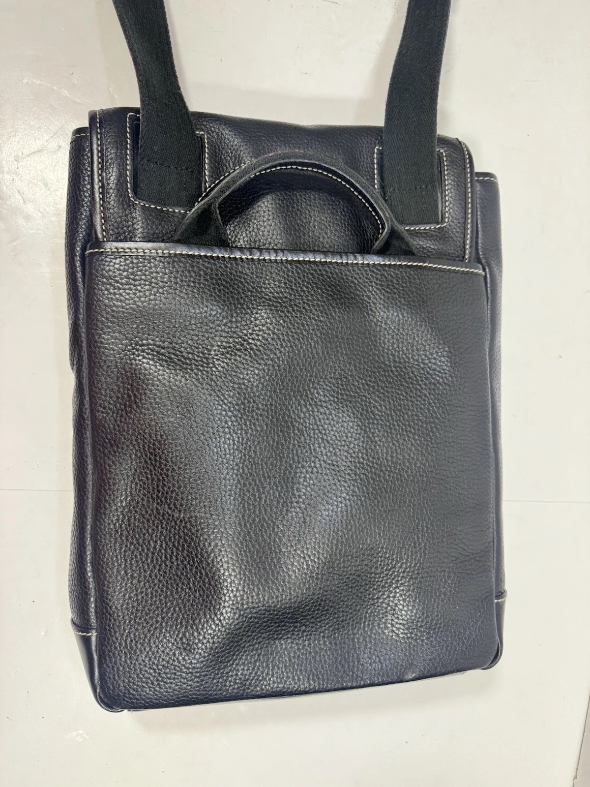 cole haan leather messenger bag Flap Over Black 15x10x3 New Without Tags (80)
