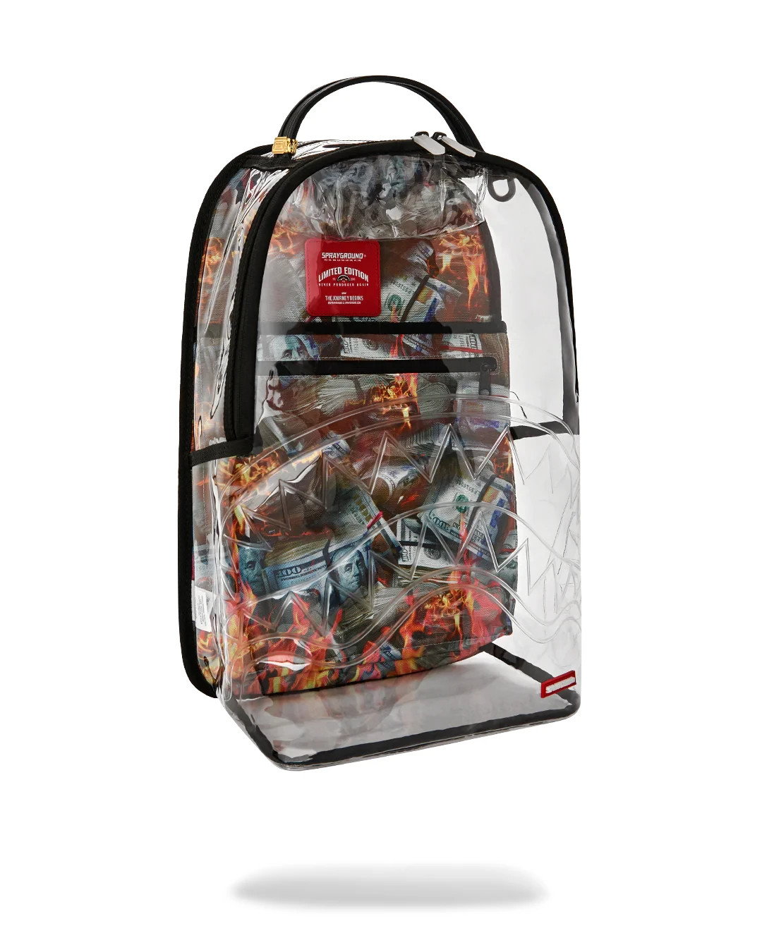 Sprayground Stay Up Clear Backpack🔥New PVC Transparent Bookbag Large School Bag