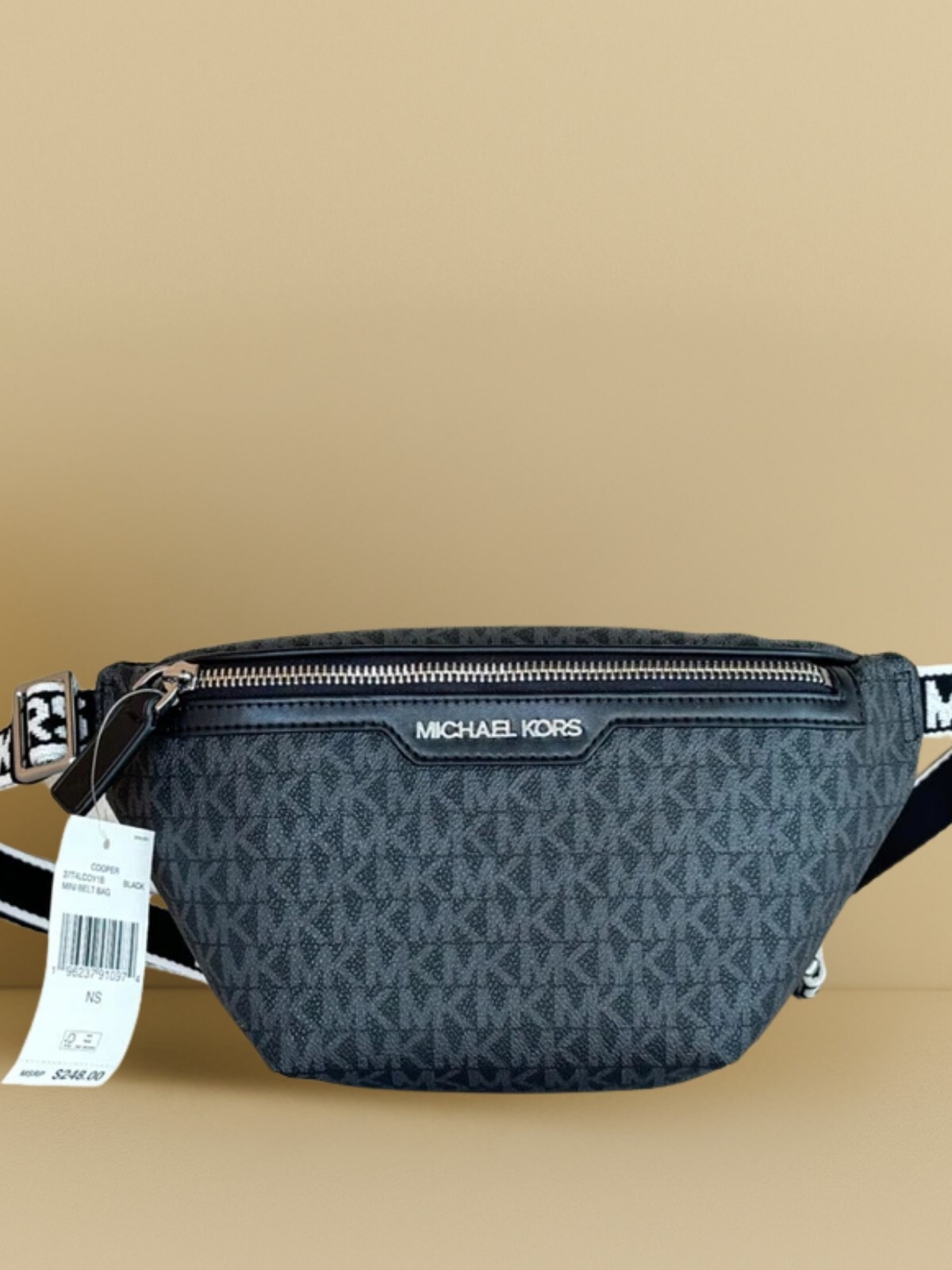 Michael Kors Cooper Men Women Mini Shoulder CrossbodyBelt Bag Black Fanny Pack