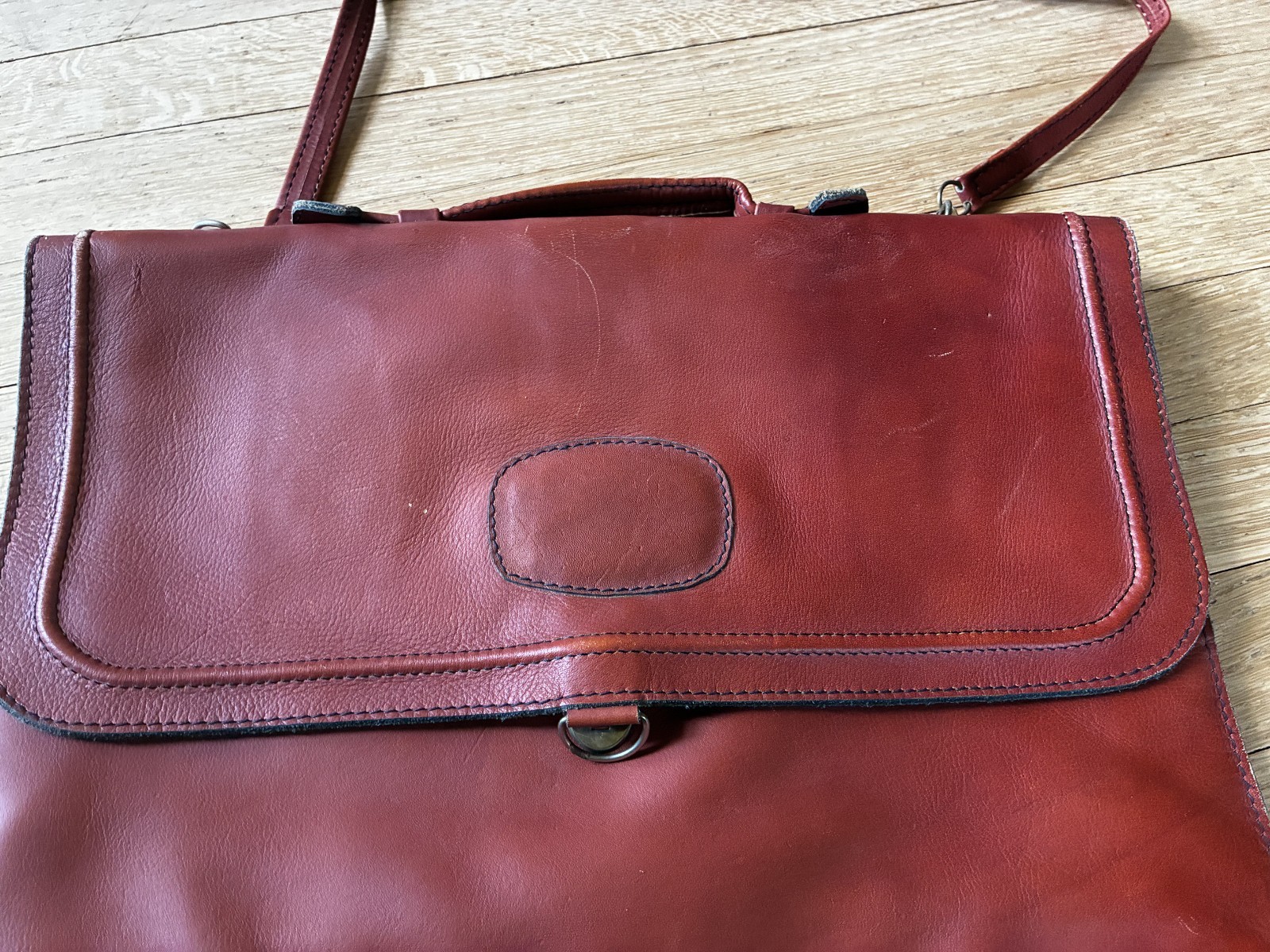 VTG Brown Leather Briefcase Shoulder Bag Messenger School Made in Colombia