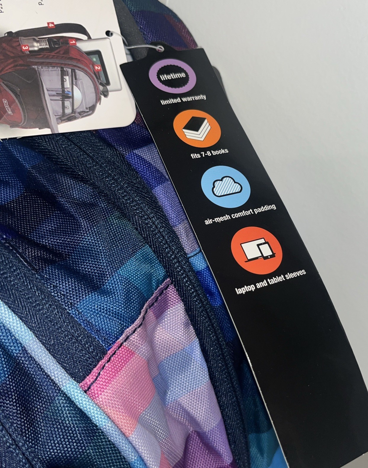 NWT OGIO Breaker Kaleidoscope Backpack Laptop Sleeve Geometric Blue Purple Pink