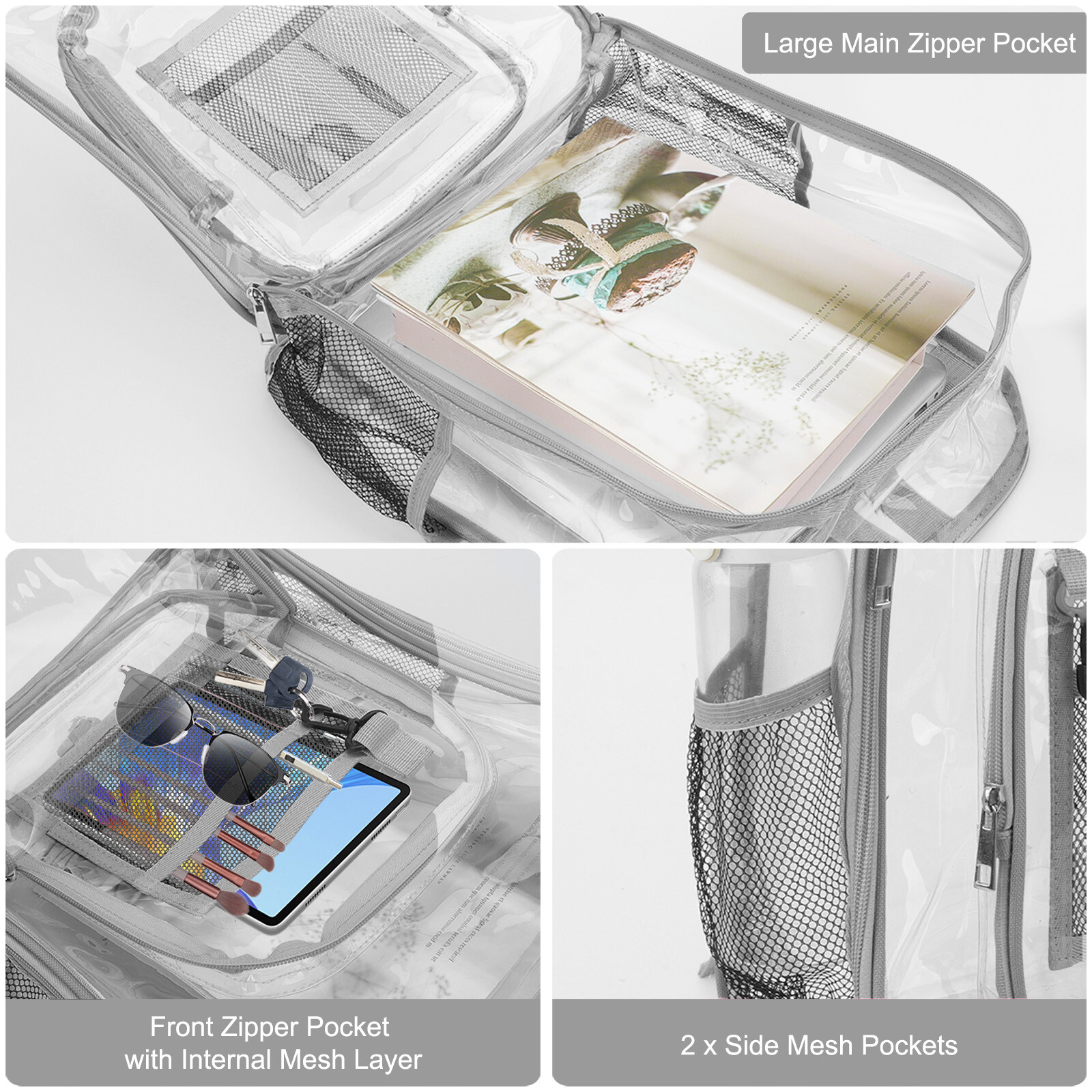 Clear Backpack Heavy Duty Bookbag See Through Stadium Approved Backpack