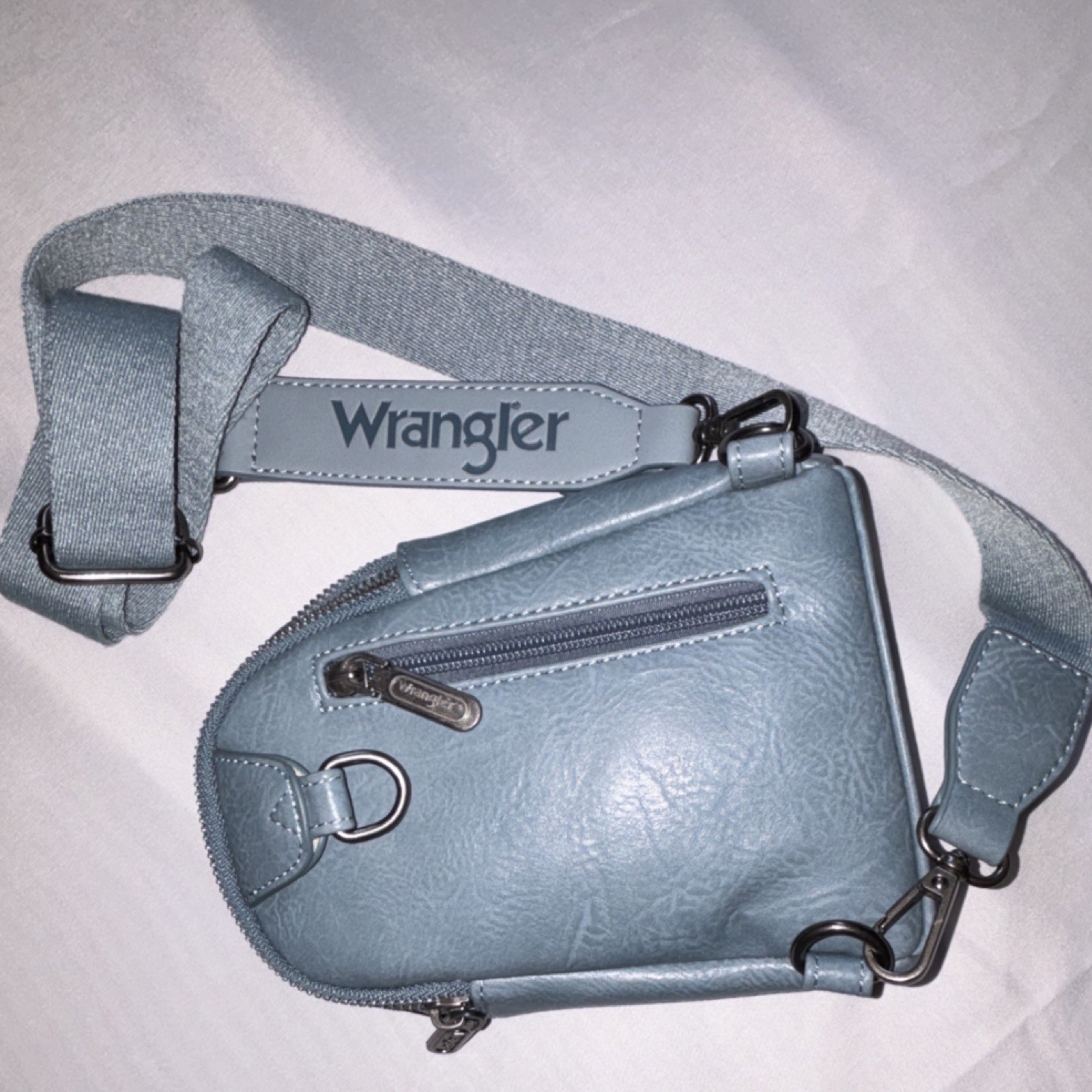 Wrangler Blue Crossbody Bag Zip Closure Adjustable Strap