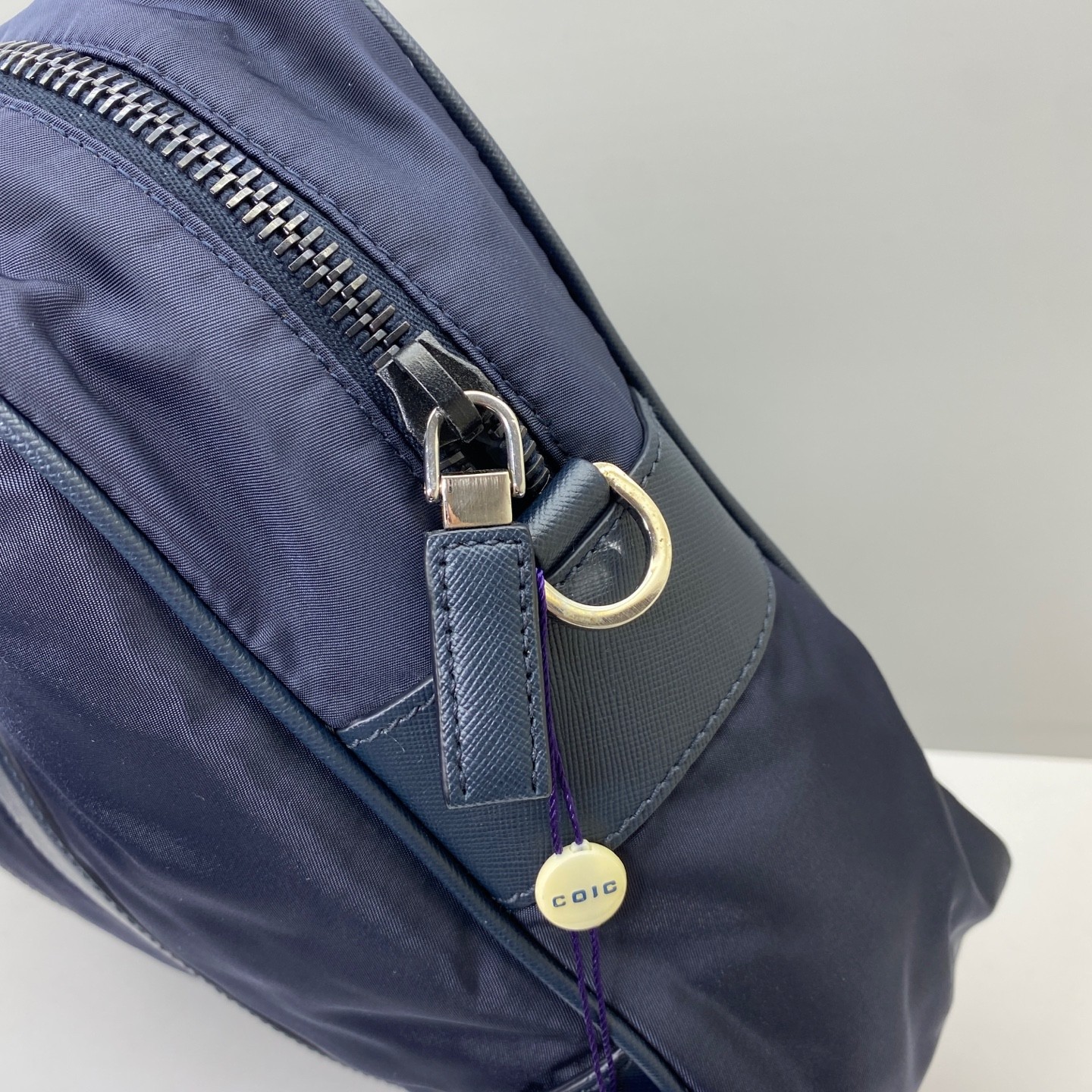 Prada Pre-Owned Authentic Briefcase Blue 36x28x7cm Nylon Free Shipping