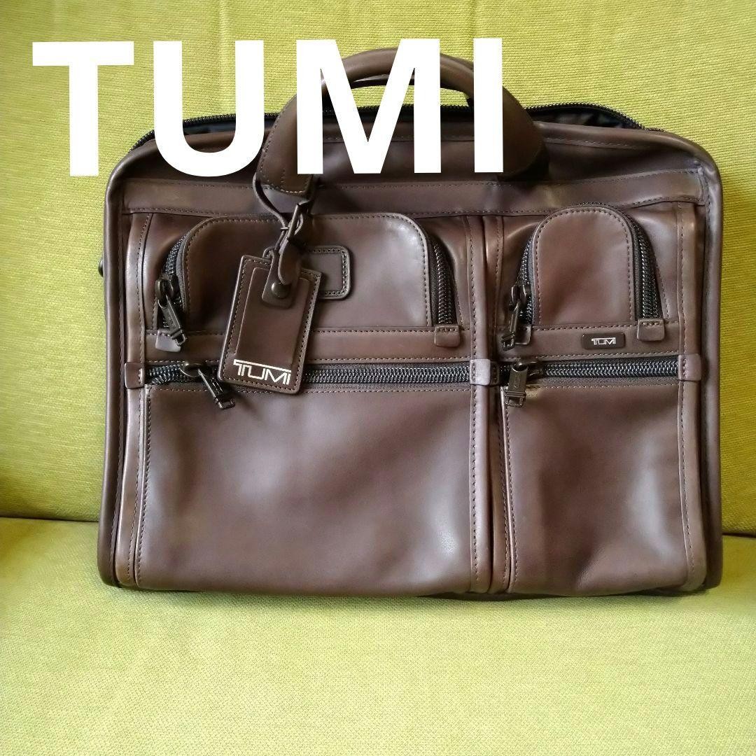 TUMI Genuine Leather Business Bag Brown 32.5cm x 42cm x 12cm
