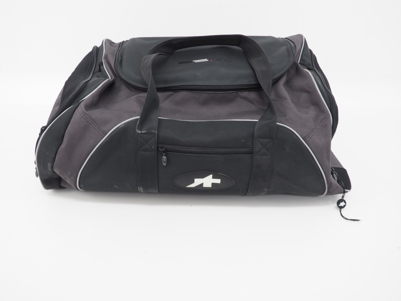 Assos Cycling Hard Top/Bottom Black Duffel Bag Luggage Large Embroidered Rider