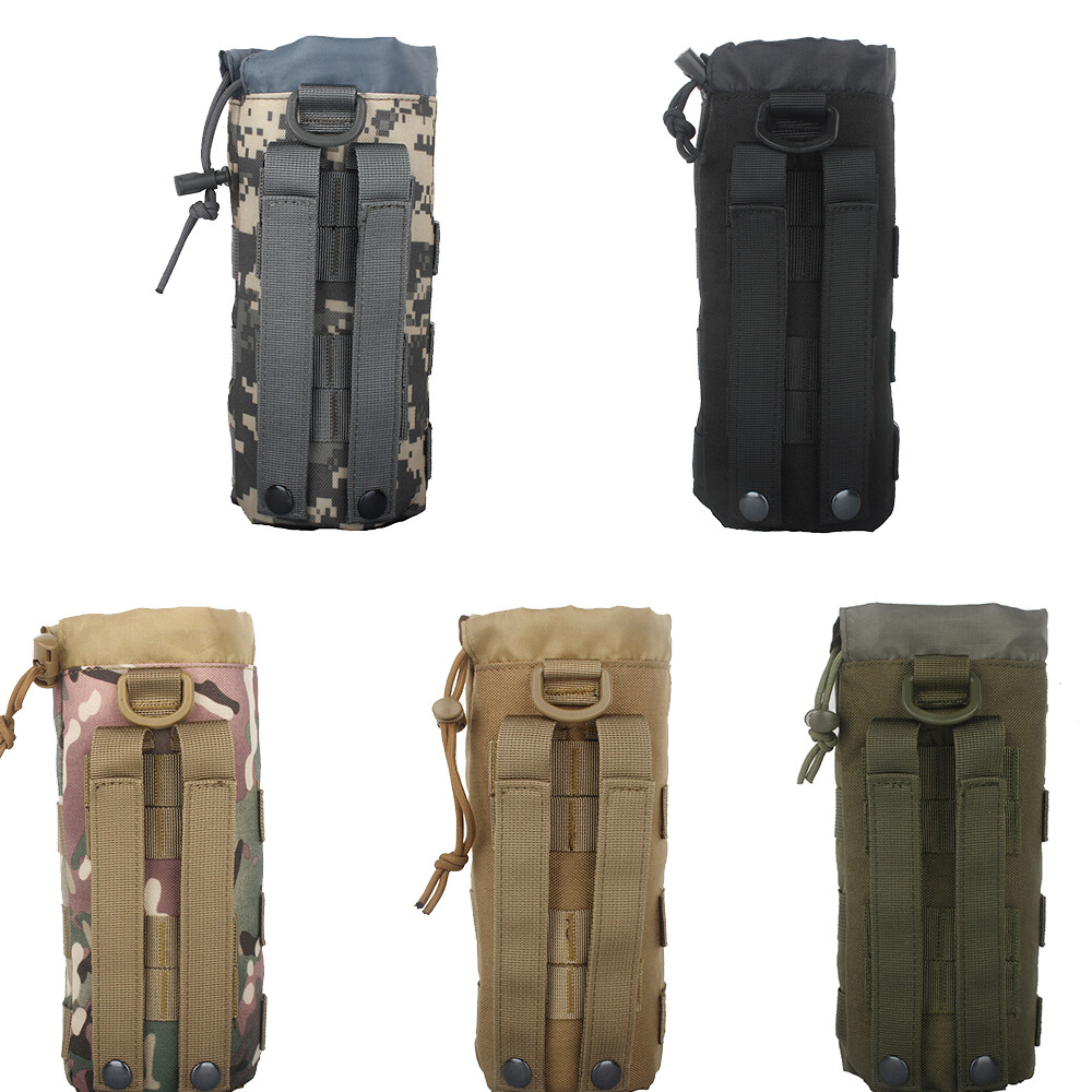 Outdoor Tactical Molle Water Bottle Bag Military Hiking Belt Holder Kettle Pouch