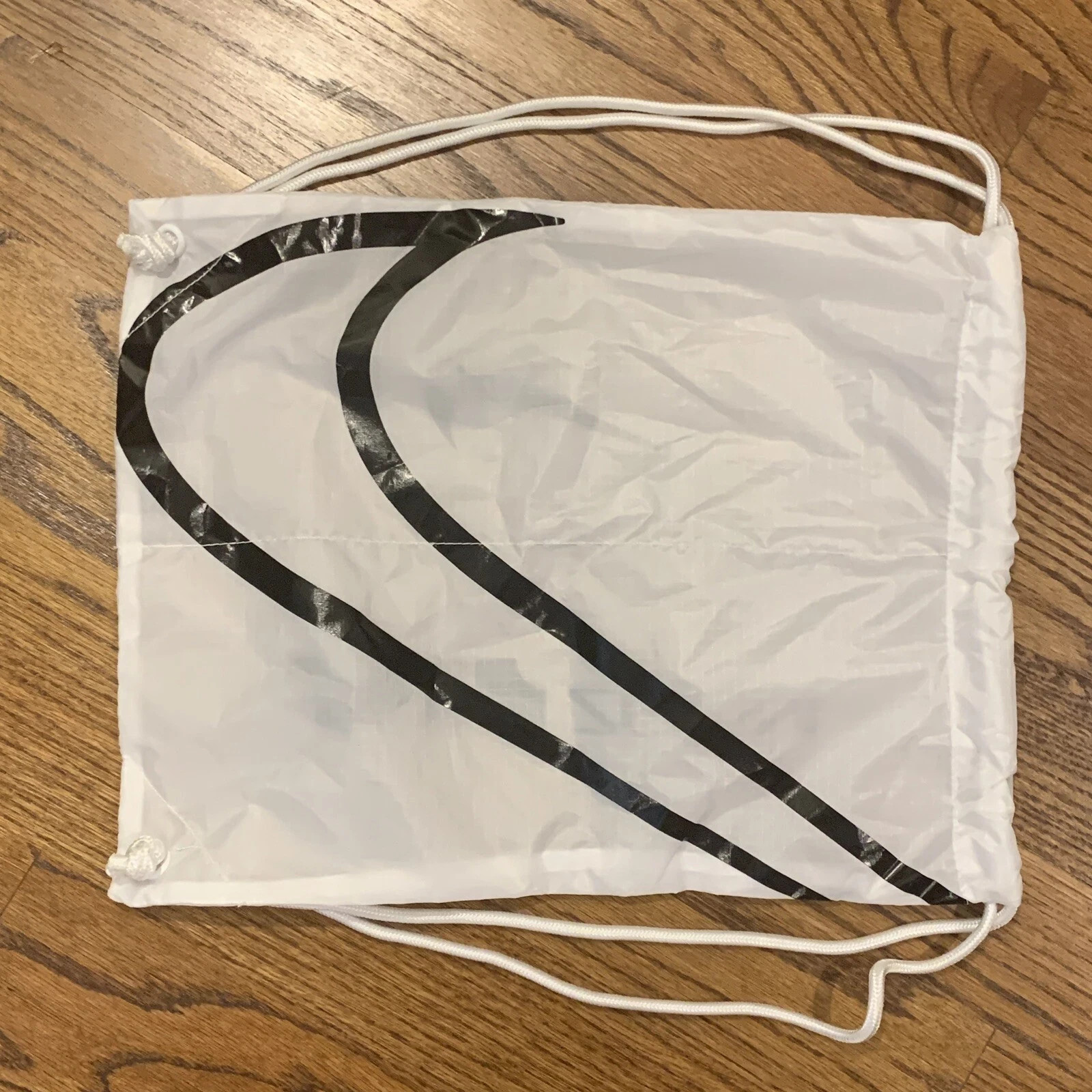 Nike Air Zoom Track Drawstring Tote Carry Shoe Dust Bag White Black 13.5 x 17.5