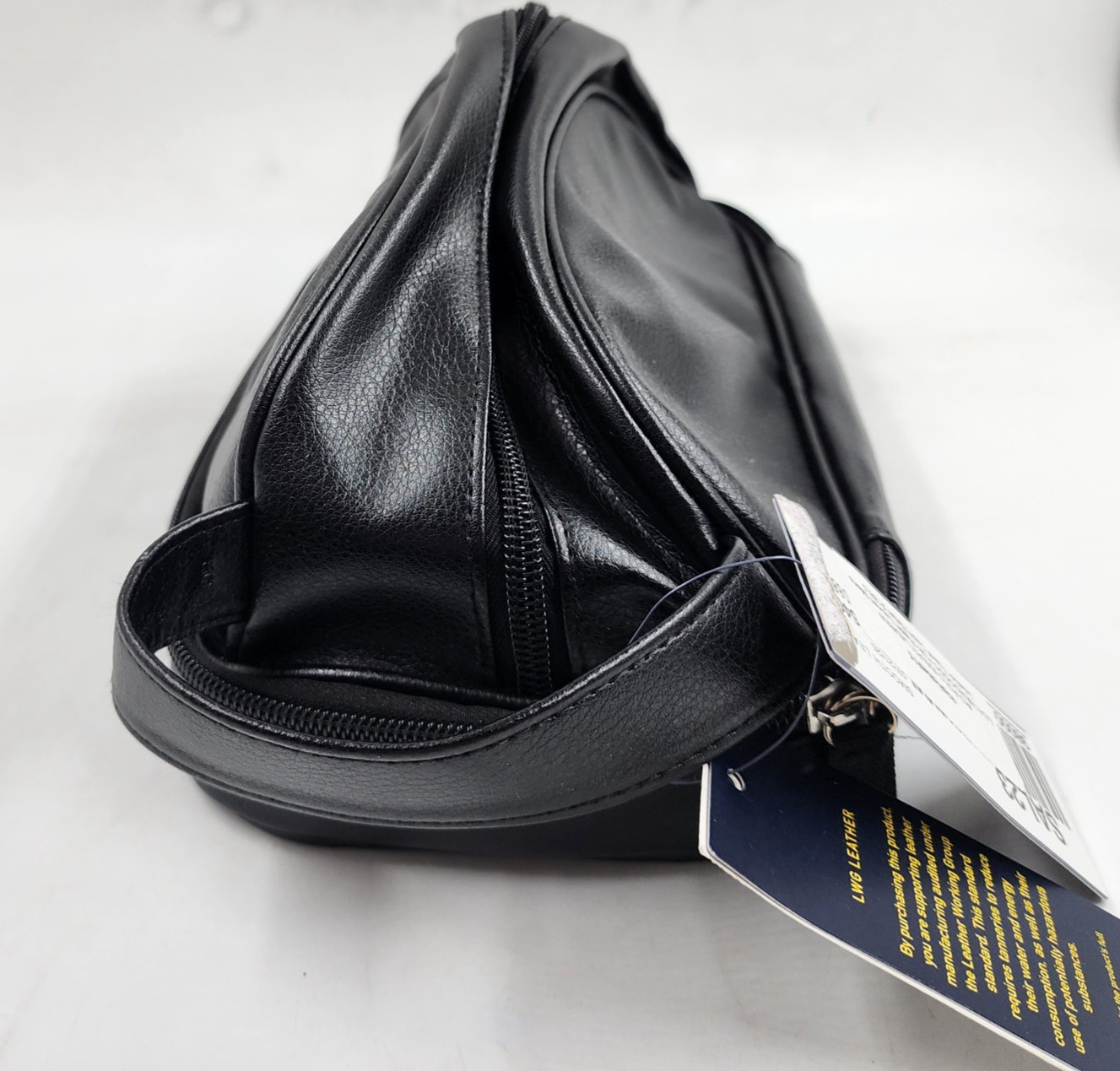 Polo Ralph Lauren Leather Travel Case Bag Men’s One Size Black Top Zip Closure