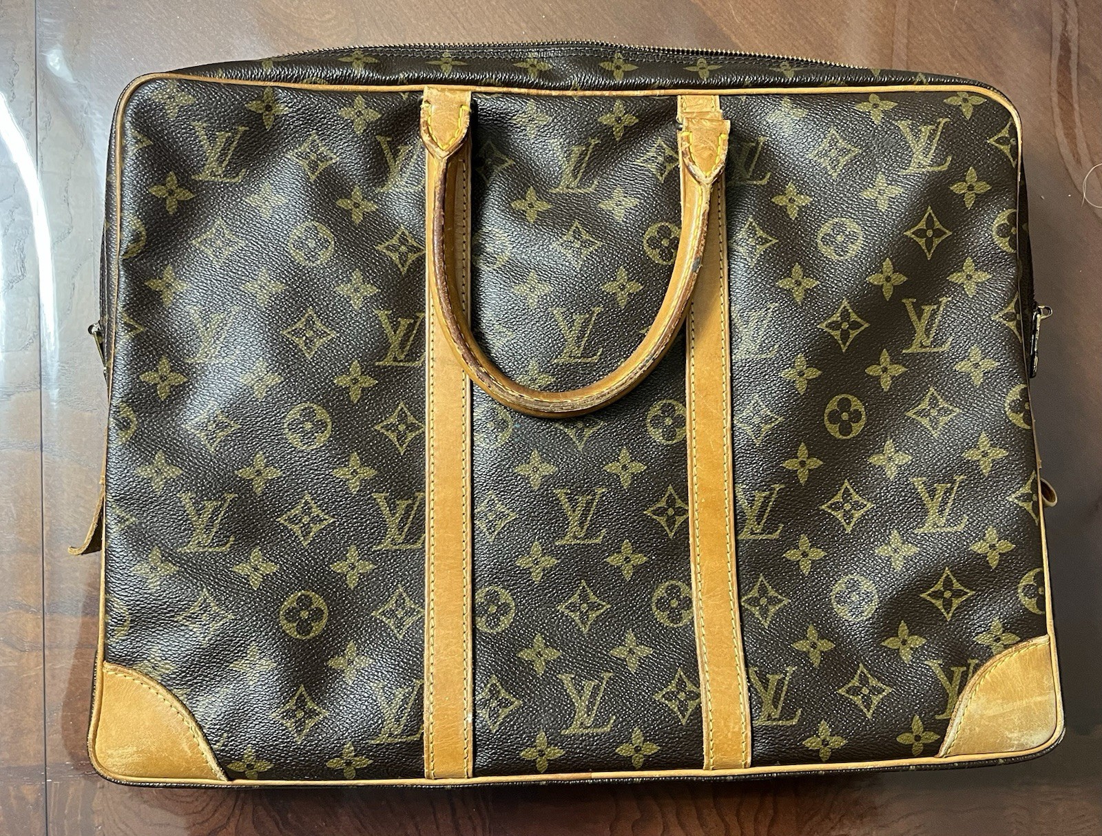 Louis Vuitton Porte-Documents Briefcase/Document Case One Size Brown Canvas