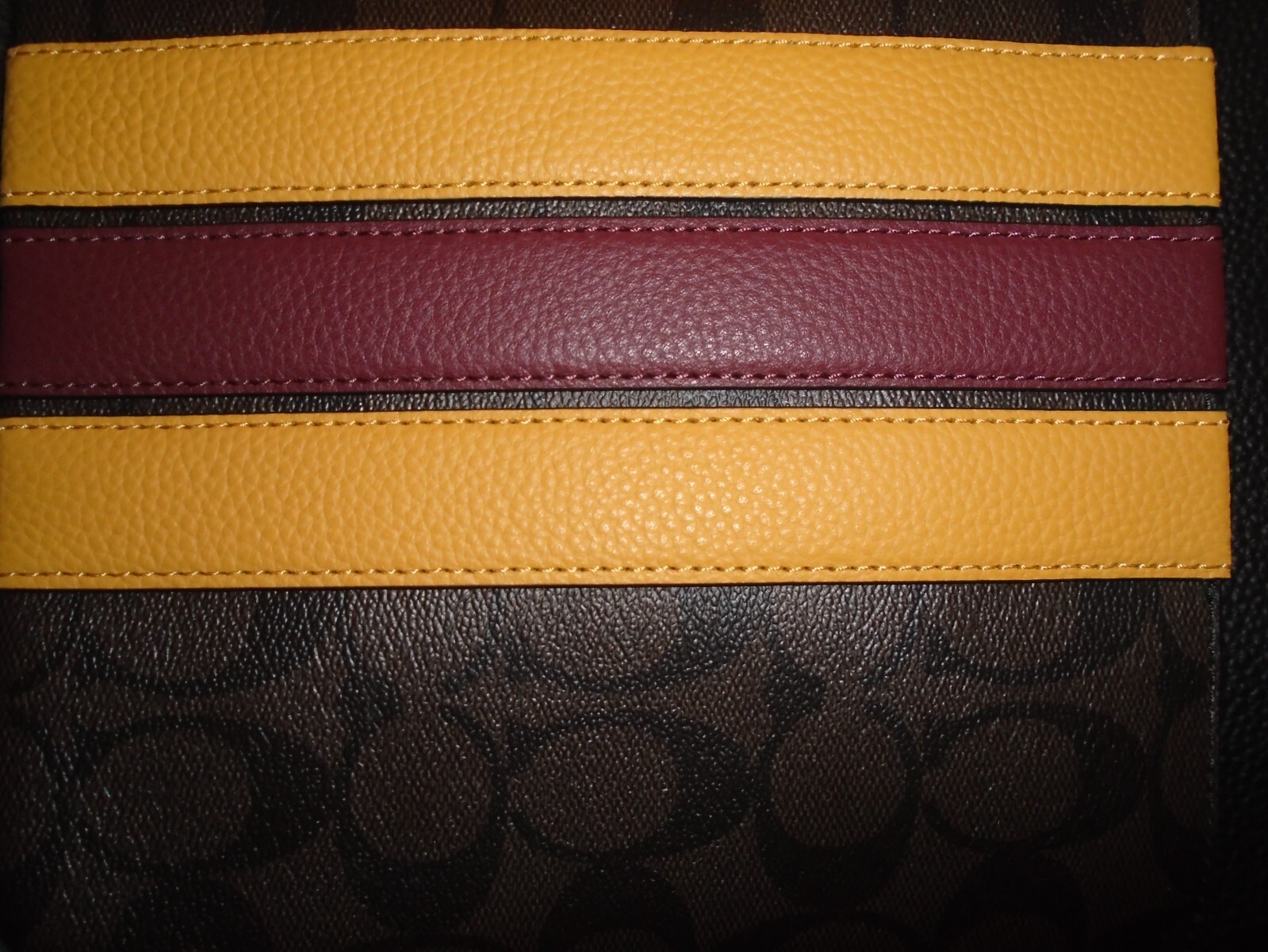 NEW COACH HUDSON VARSITY STRIPE SIGNATURE C COATED CANVAS FLIGHT BAG CB907