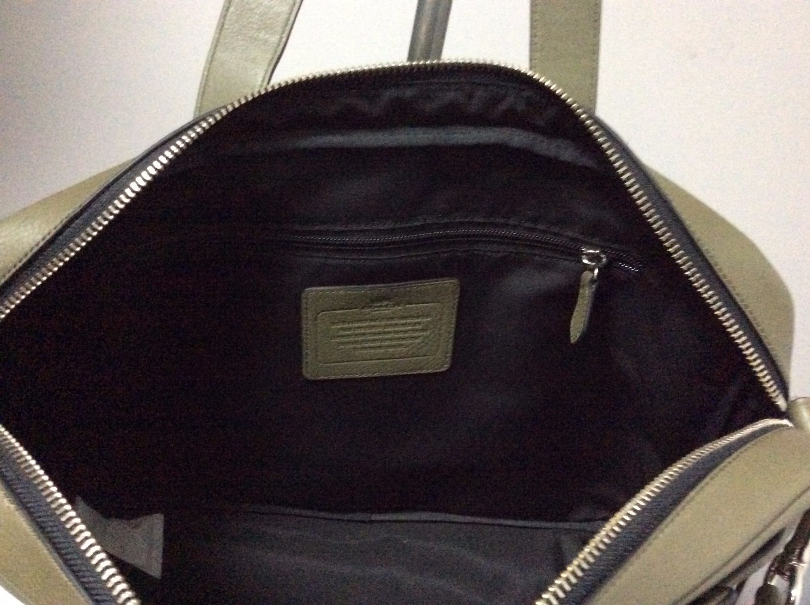 Coach Mens Hudson Surplus Green Smooth Leather Briefcase Bag F71561
