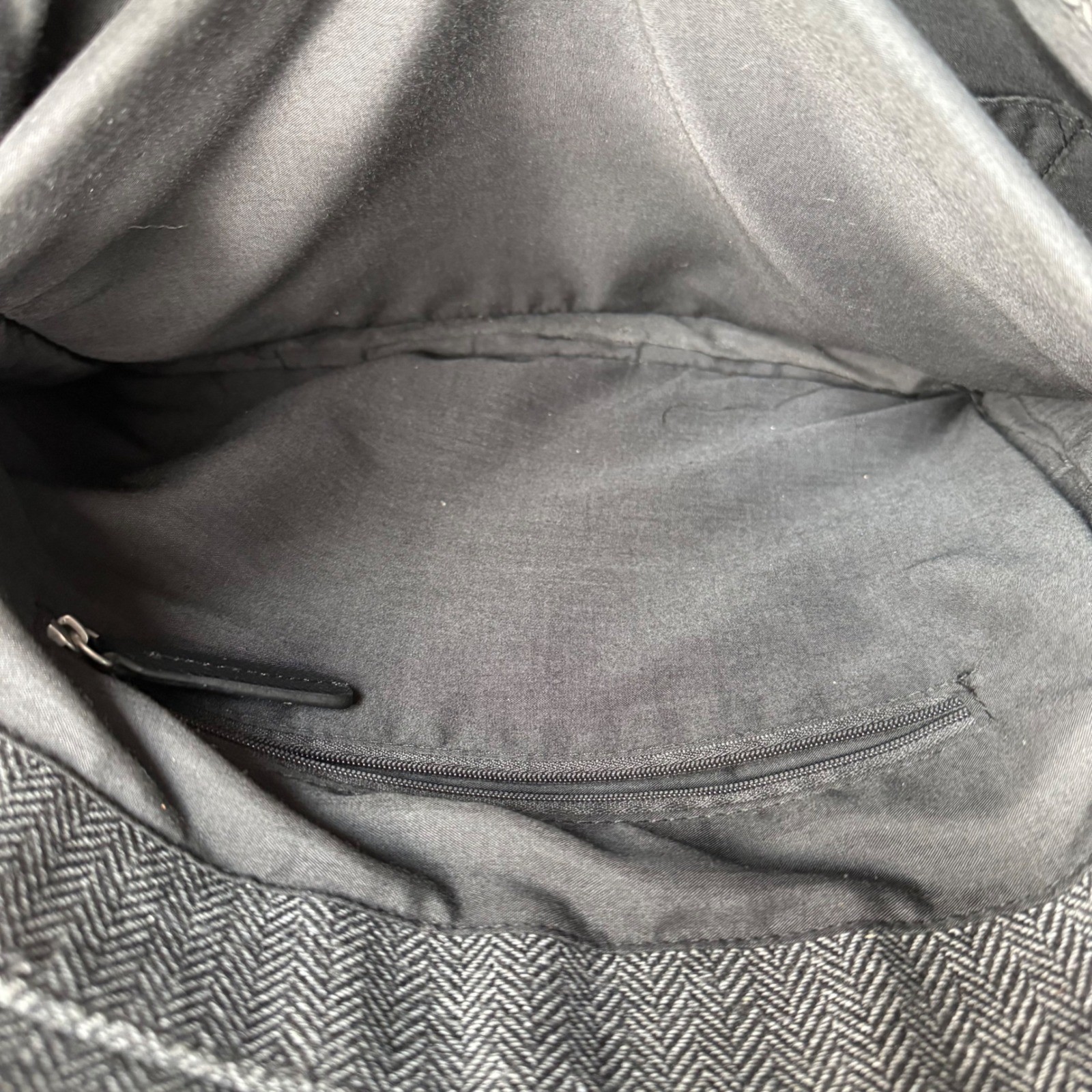 Banana Republic Herringbone Messenger Bag Charcoal Grey Wool Blend Travel Bag