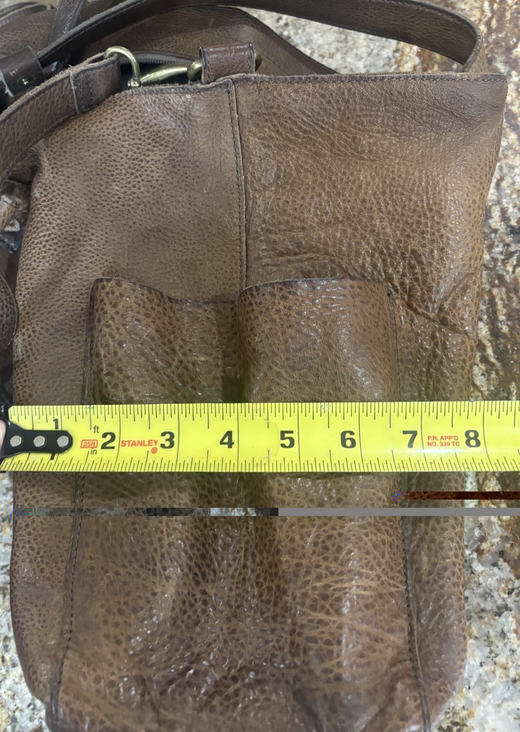 DULUTH TRADING Co. Large Brown Leather Sling Crossbody Shoulder Travel Bag