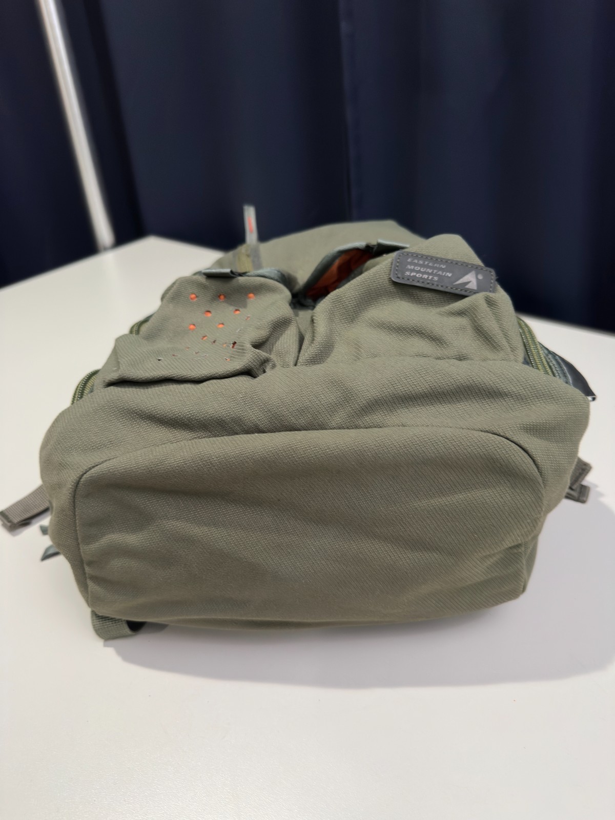 EMS Eastern Mountain Sports 100% Nylon Olive Green Multi-Pocket Pack Backpack