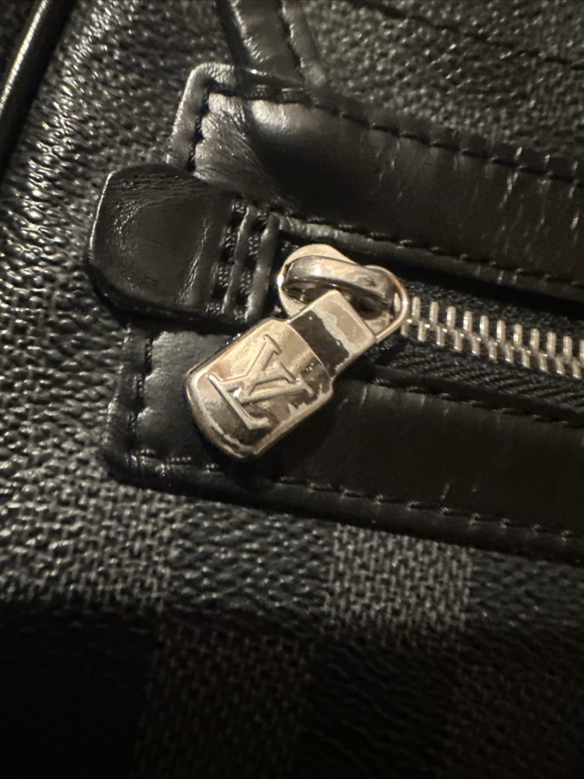 LOUIS VUITTON SHOULDER BAG DANIEL MM_DAMIER GRAPHITE PVC Black Used