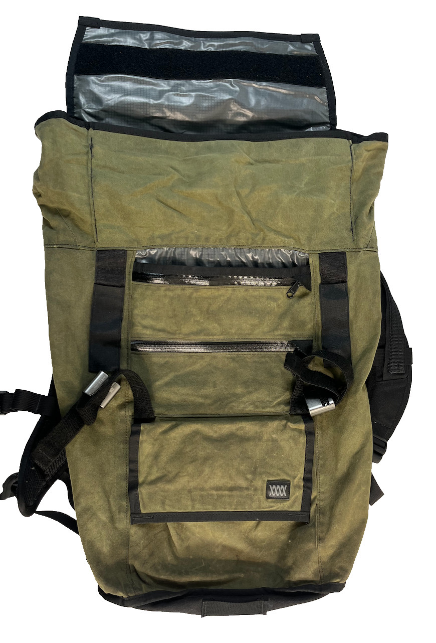 Mission Workshop Fitzroy Green Waxed Canvas Pack Backpack