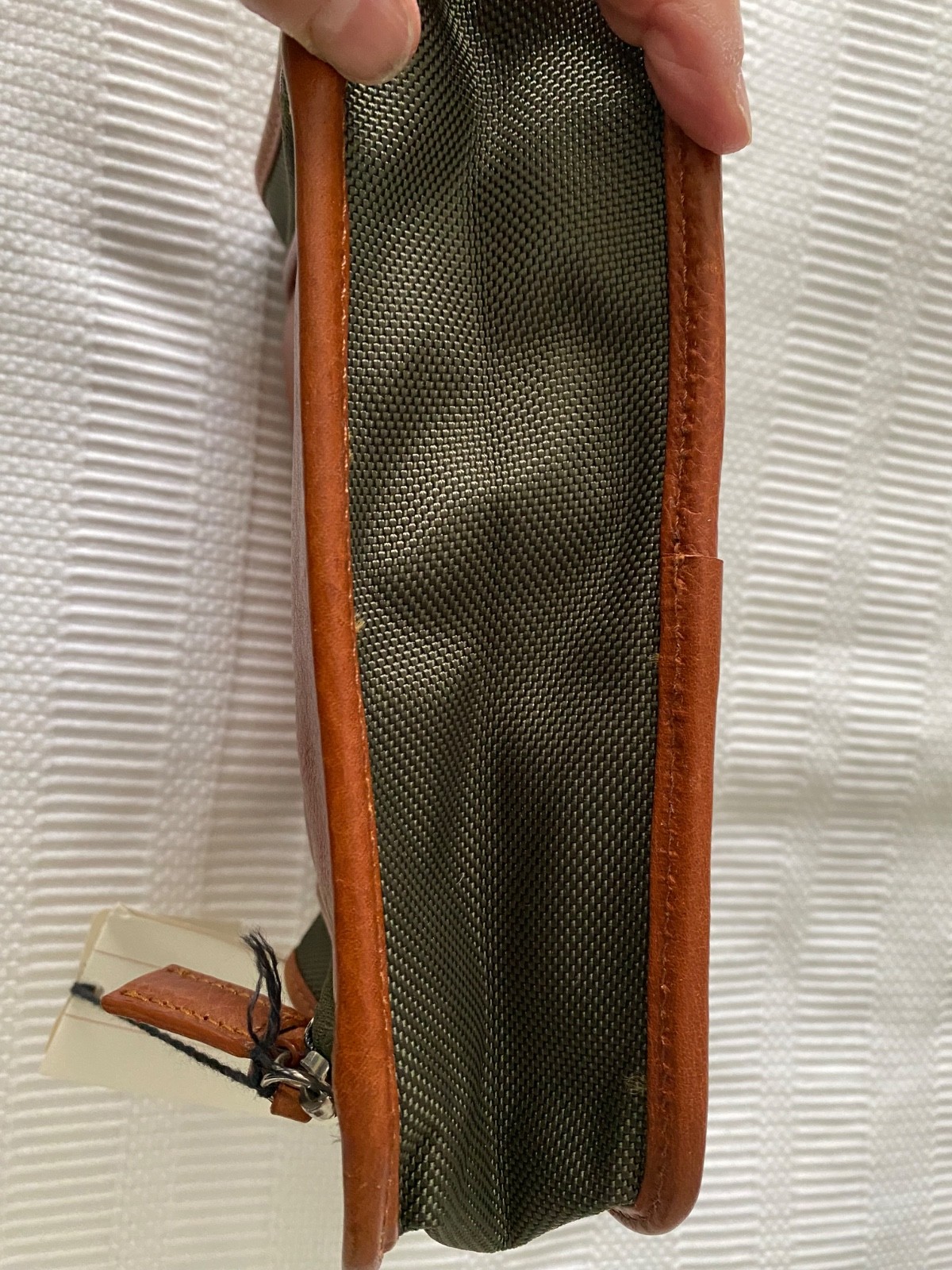 New Bosca Correspondent Small Kit Toiletry Bag Chestnut Leather Olive NWT