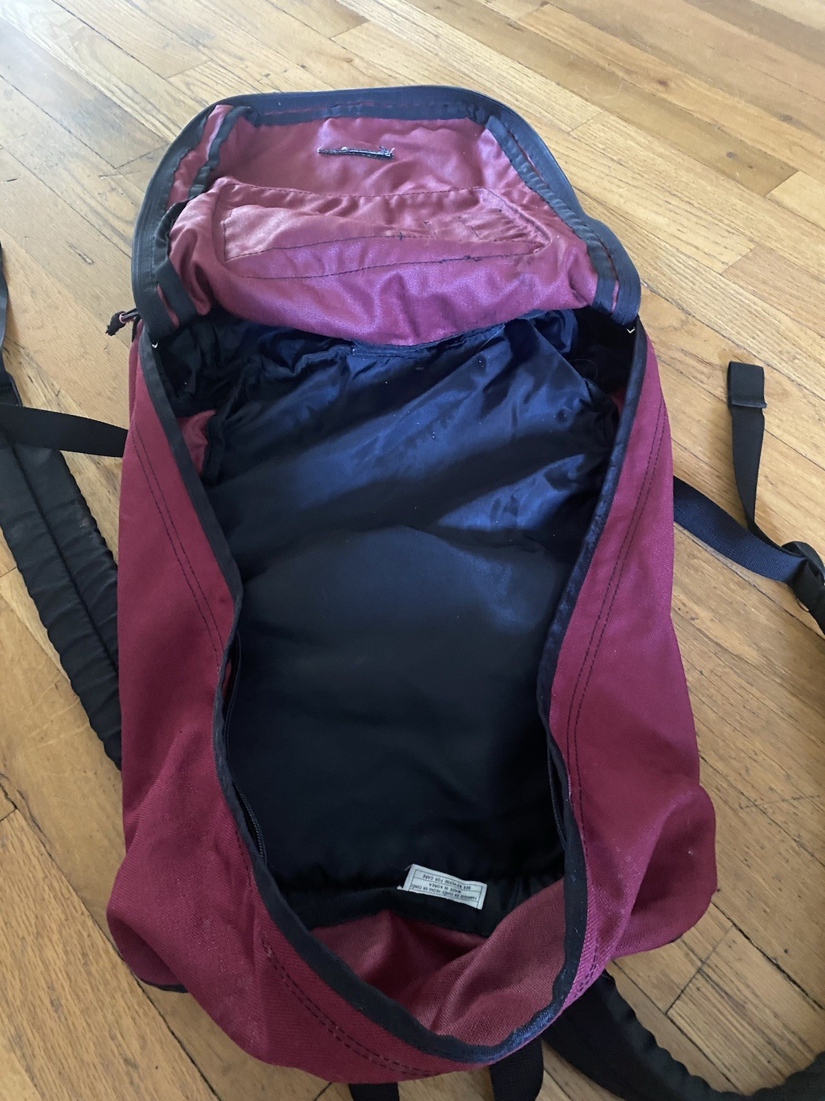Vintage Y2K Nike Leather Suede Bottom Retro Red Backpack Bag Center Swoosh 90s