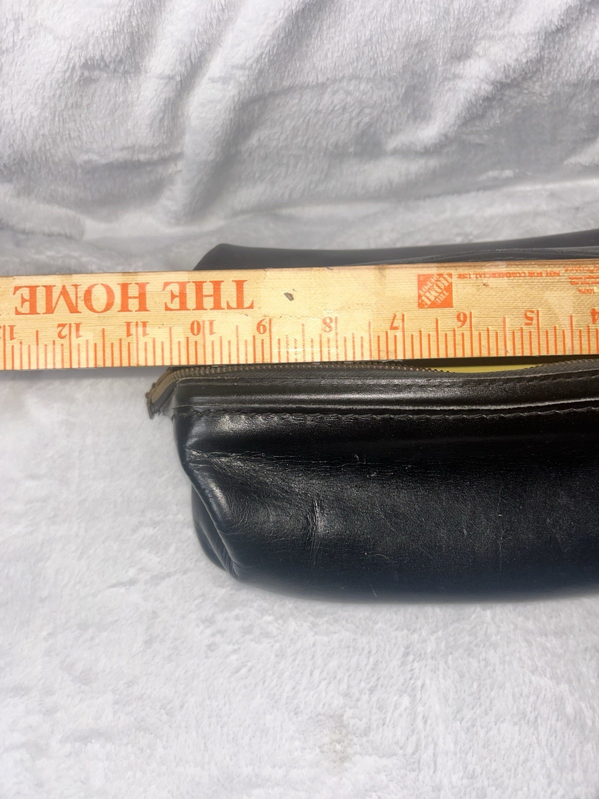 Vintage Genuine Leather Toiletry Bag Black Travel Shaving Pouch w/ Zipper